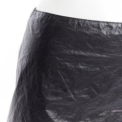 ANN DEMEULEMEESTER minifalda de bolsa de basura de plástico de polietileno negro FR38 M