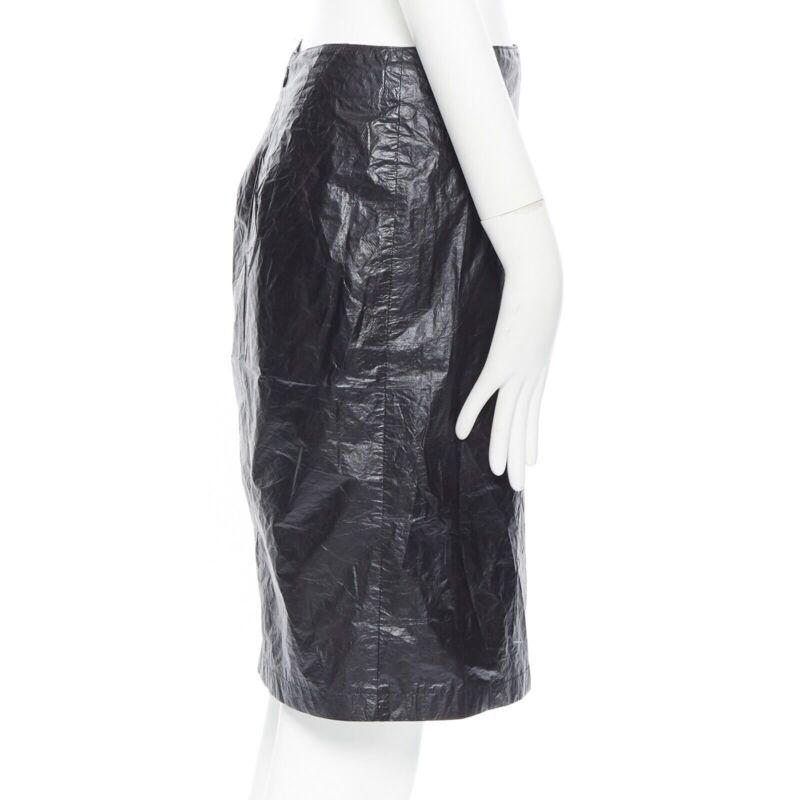 ANN DEMEULEMEESTER black polyethylene plastic bin bag mini skirt FR38 M In Fair Condition In Hong Kong, NT