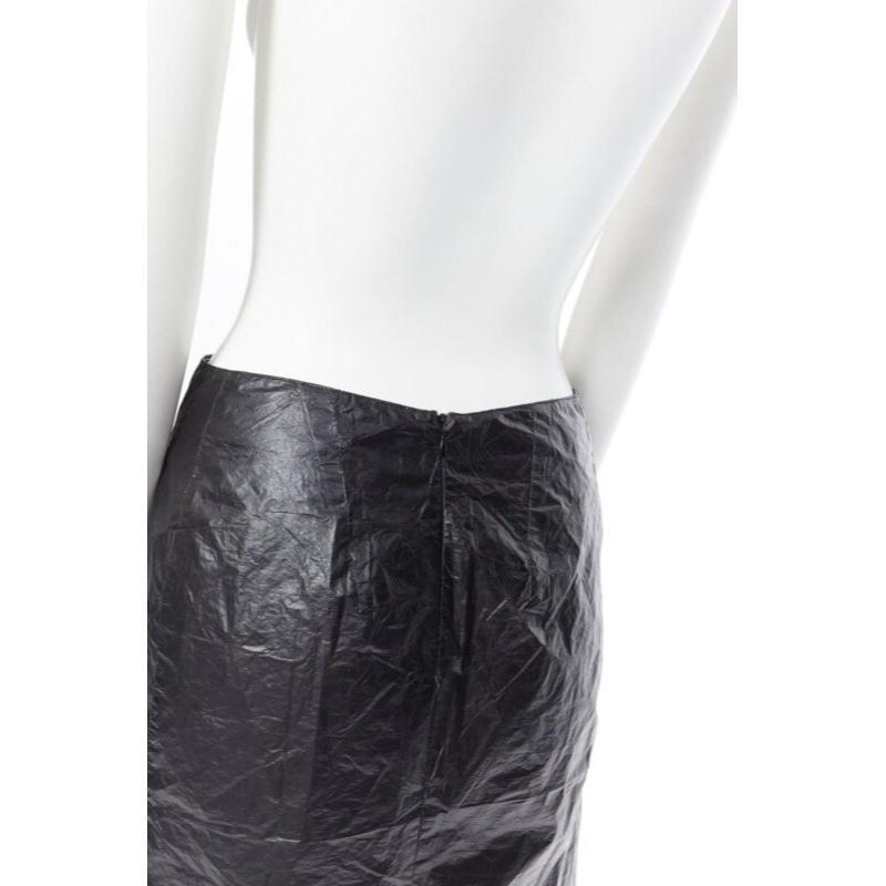 ANN DEMEULEMEESTER black polyethylene plastic bin bag mini skirt FR38 M 2
