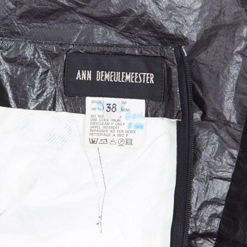 ANN DEMEULEMEESTER black polyethylene plastic bin bag mini skirt FR38 M 3