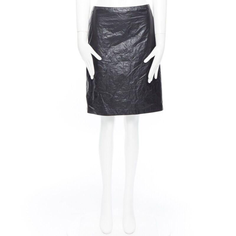 ANN DEMEULEMEESTER black polyethylene plastic bin bag mini skirt FR38 M 4