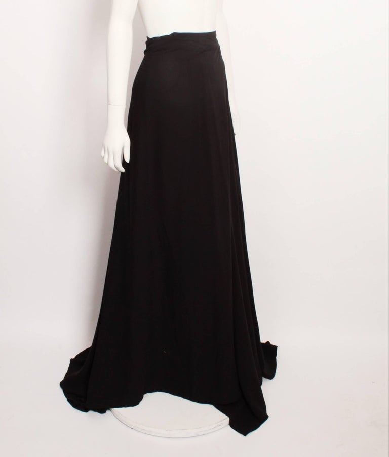 Ann Demeulemeester Black Silk Maxi Wrap Skirt at 1stDibs | black silk ...