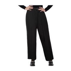 Ann Demeulemeester Black Straight Belted Trousers Size XS