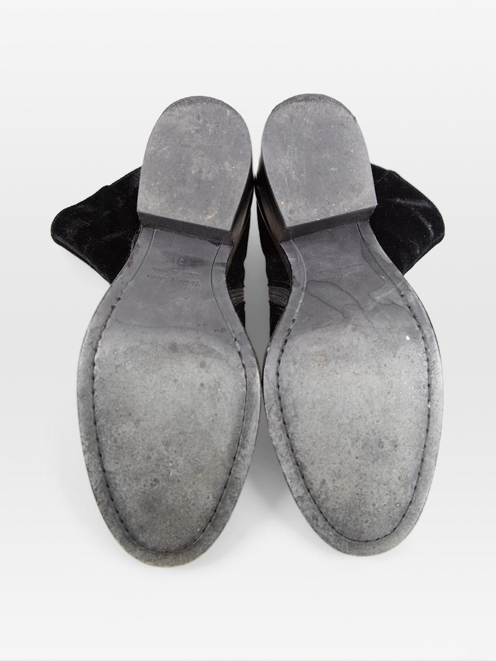 Ann Demeulemeester Bottes en velours noir Taille IT 38 Excellent état - En vente à London, GB