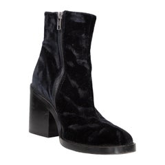 Ann Demeulemeester Schwarze Samtstiefeletten Größe IT 38