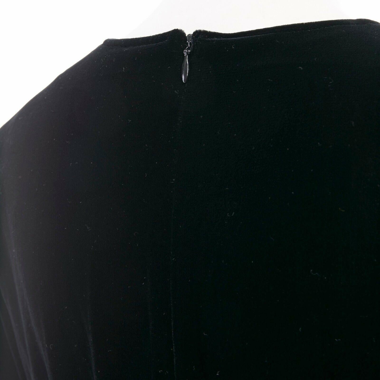ANN DEMEULEMEESTER black velvet elasticated waist long sleeve blouse top FR36 S 2