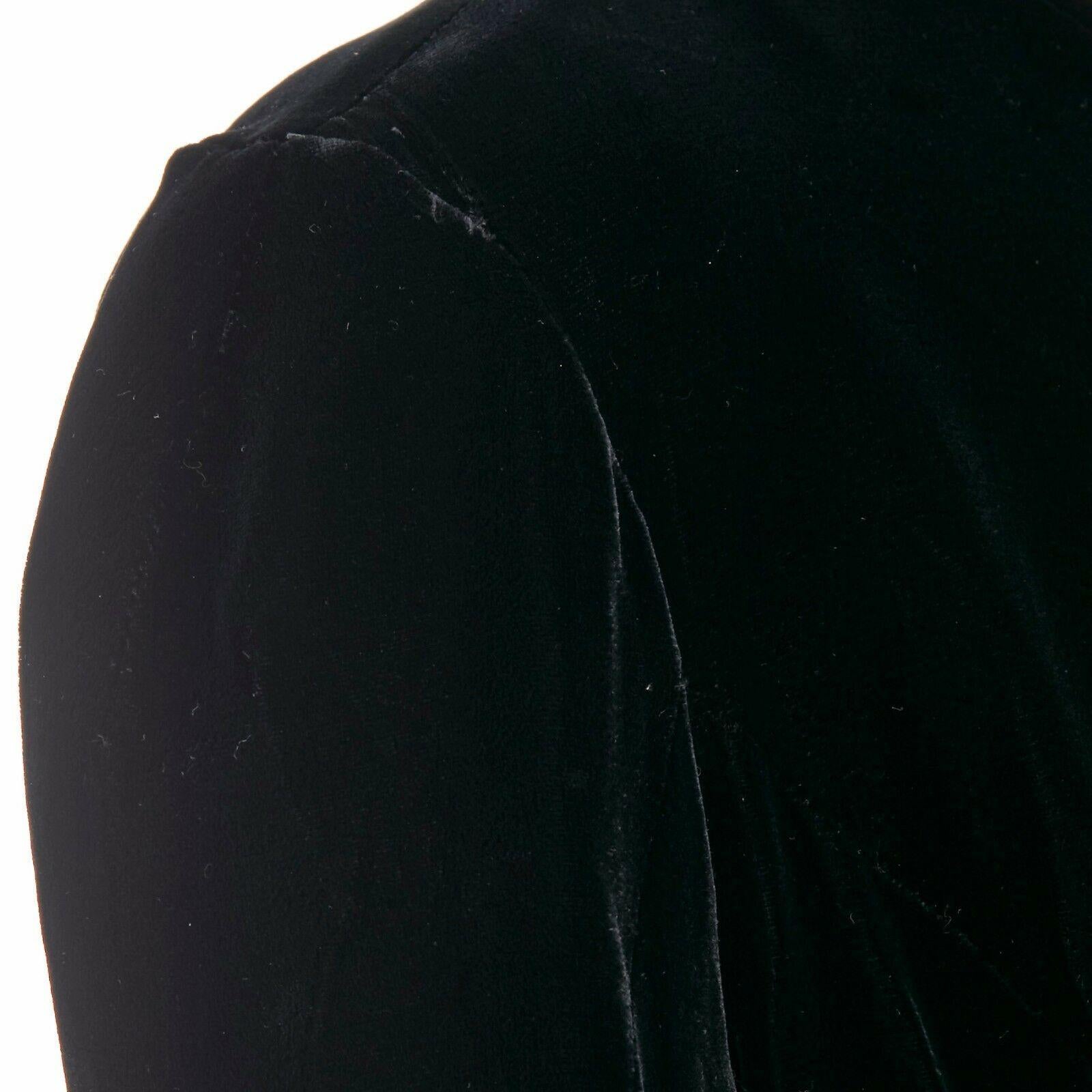 ANN DEMEULEMEESTER black velvet elasticated waist long sleeve blouse top FR36 S 3