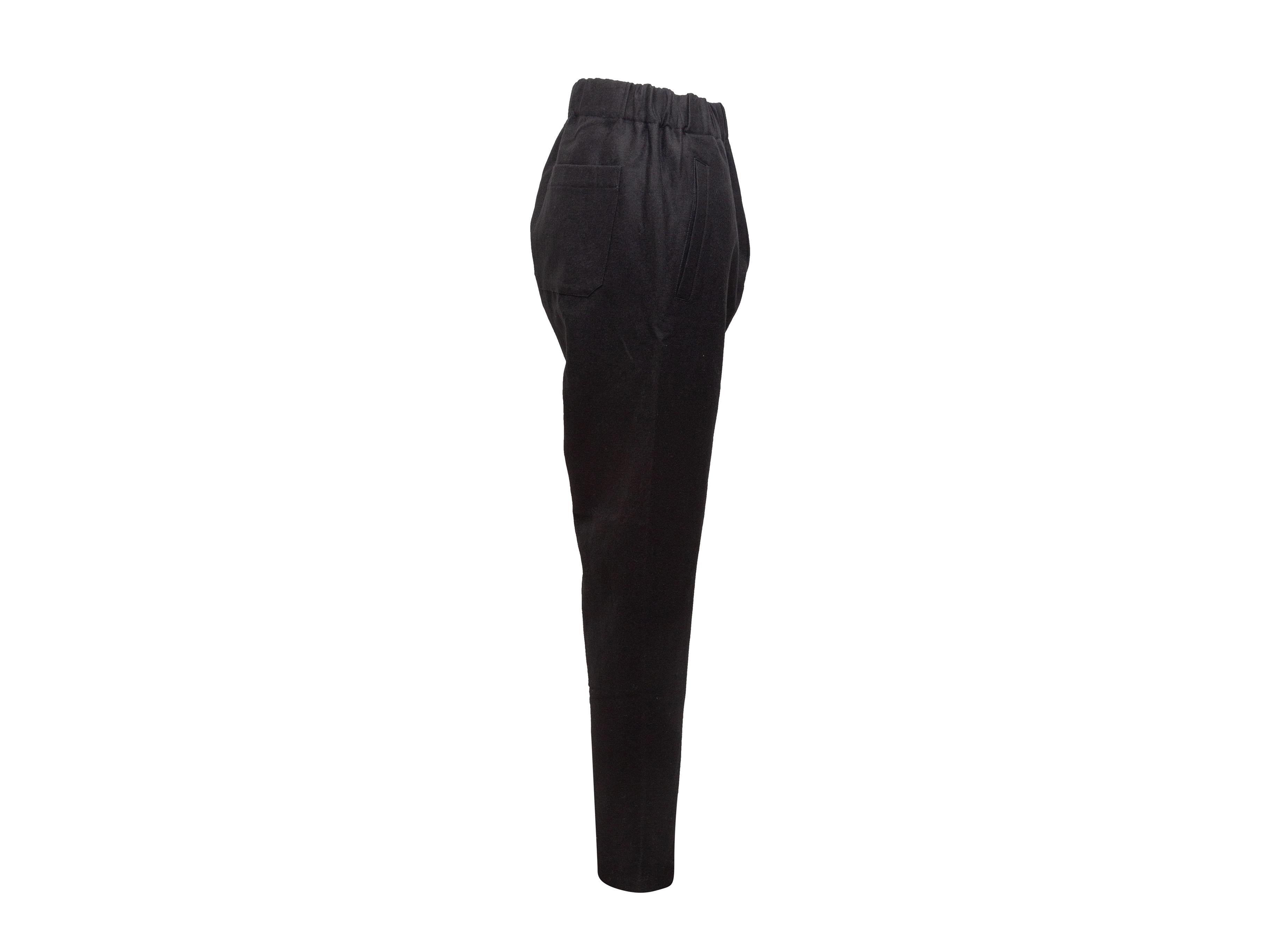 Ann Demeulemeester Black Virgin Wool Pants In Excellent Condition In New York, NY