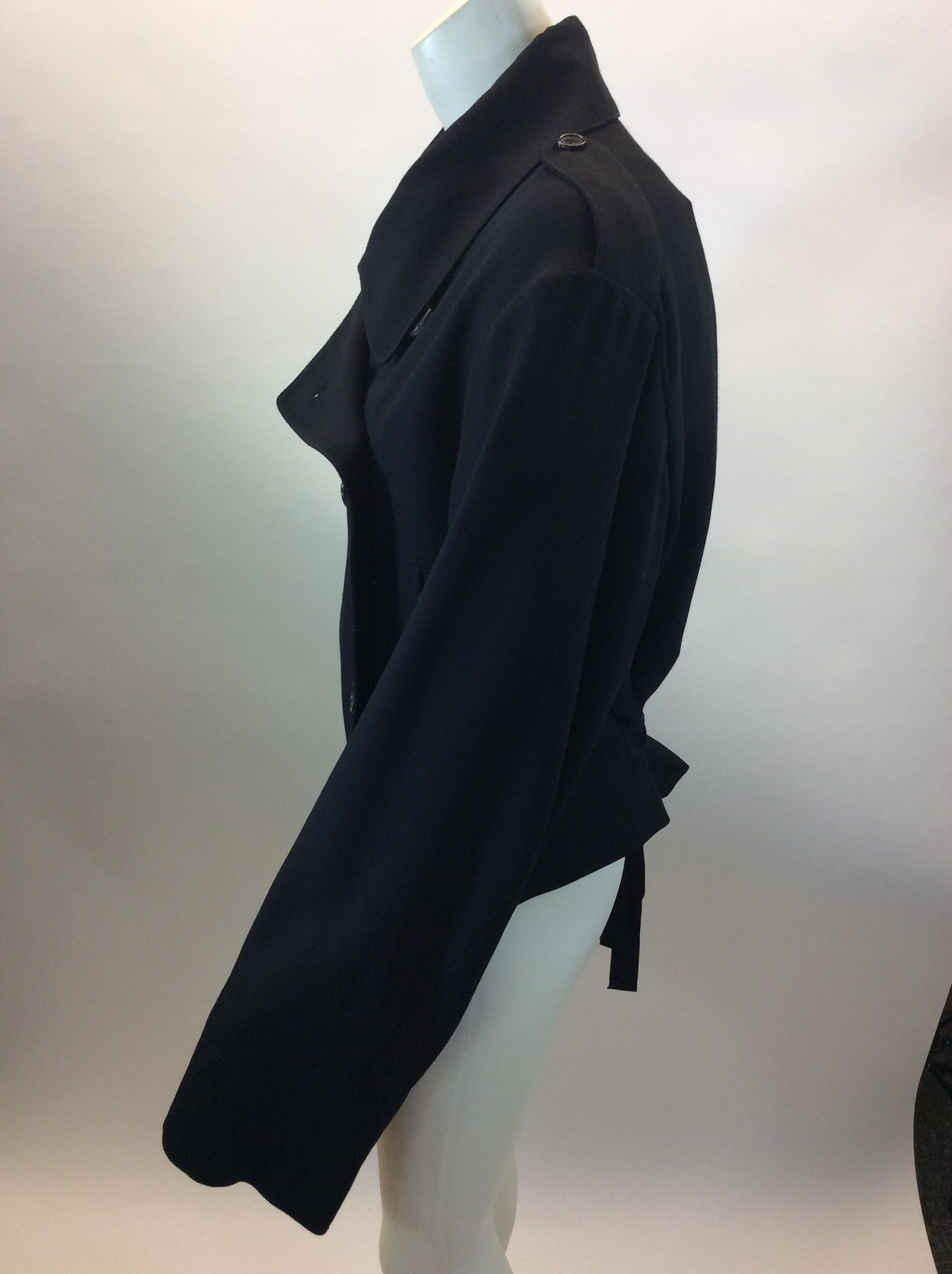Ann Demeulemeester Black Wool Jacket
$350
Made in Portugal 
100% Fleece/wool
Size 40
Length 22