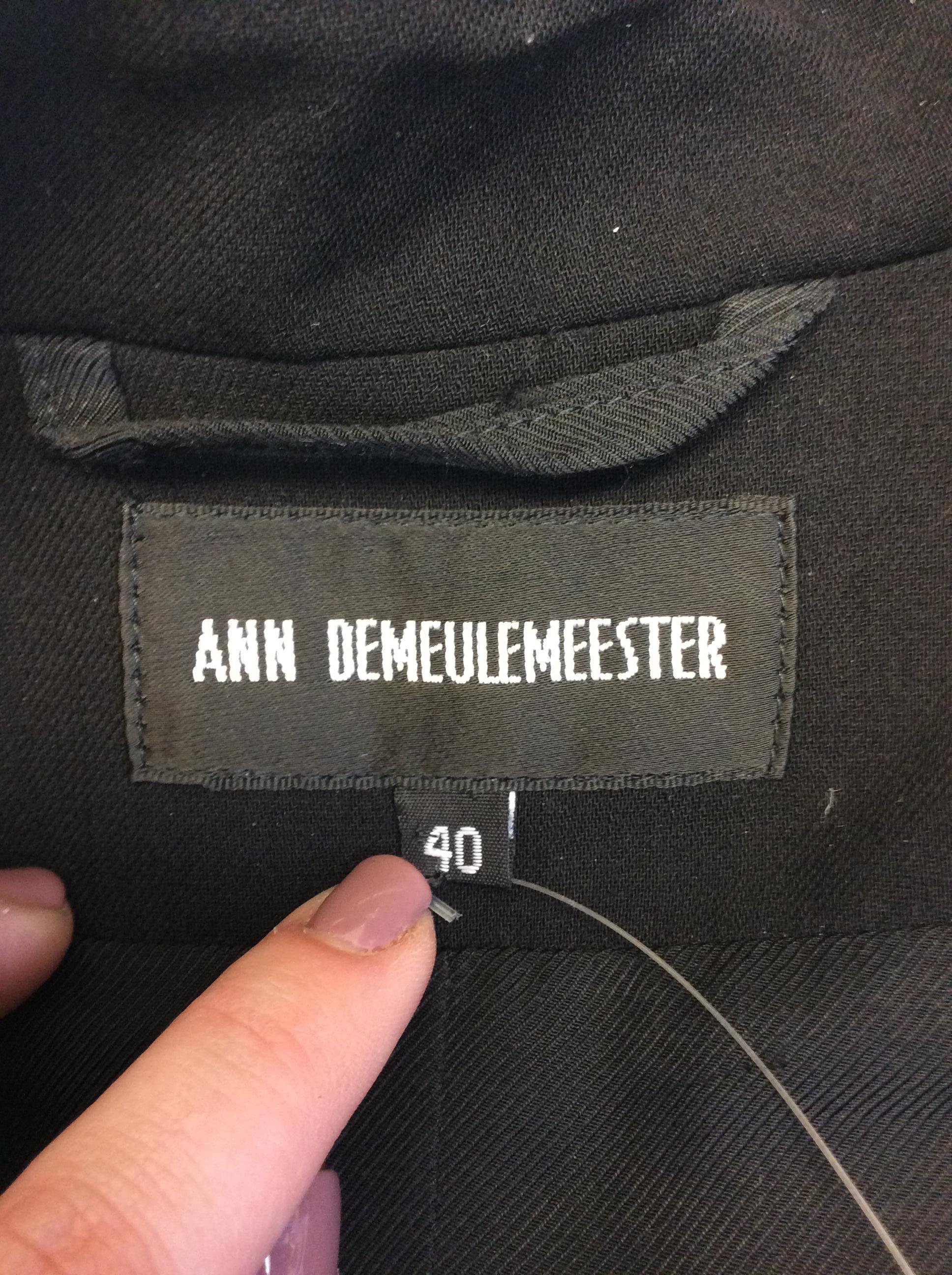 Ann Demeulemeester Black Wool Jacket For Sale 3