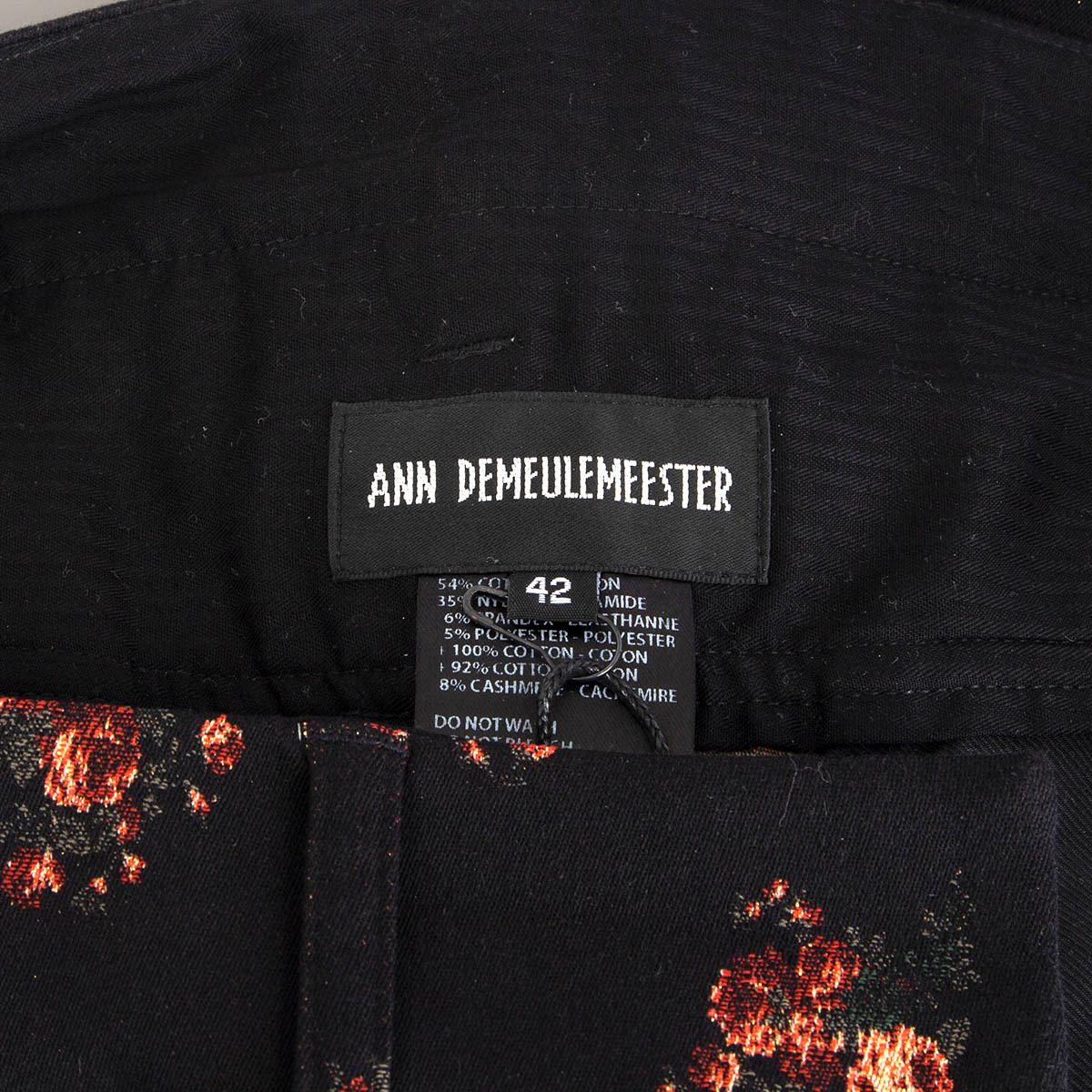 Women's ANN DEMEULEMEESTER blakke cotton WINONA ROSE GLITTER Pants 42 L For Sale