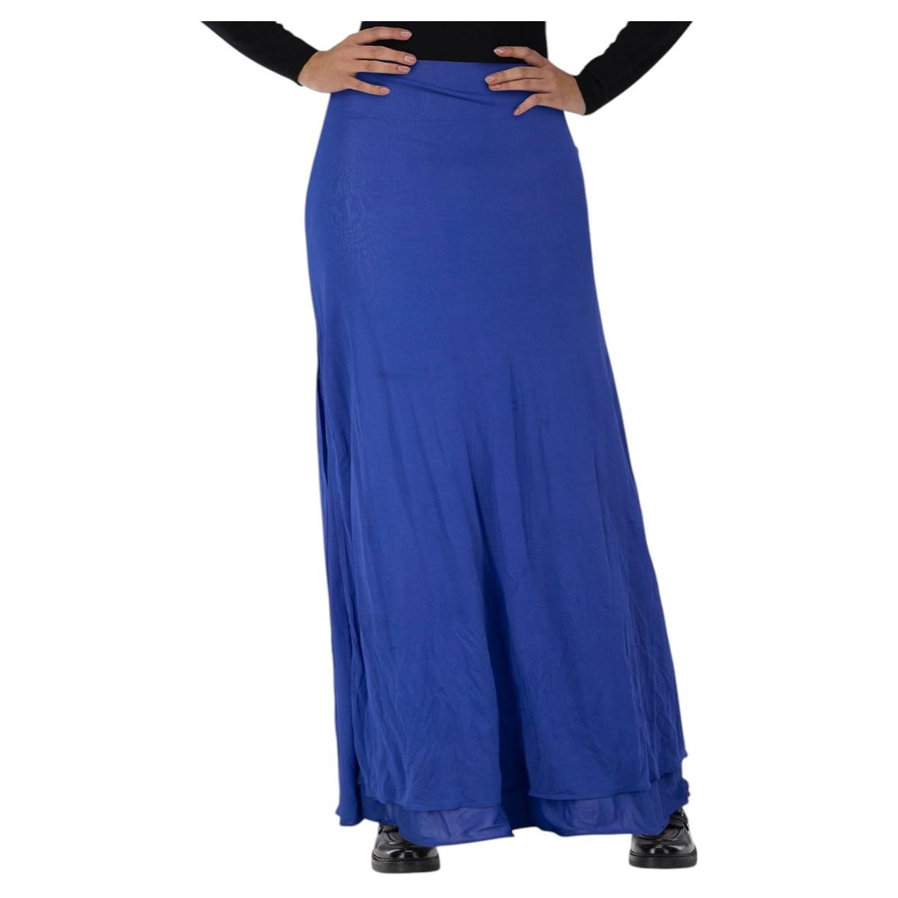 Ann Demeulemeester Blue Maxi Slip Skirt Size S