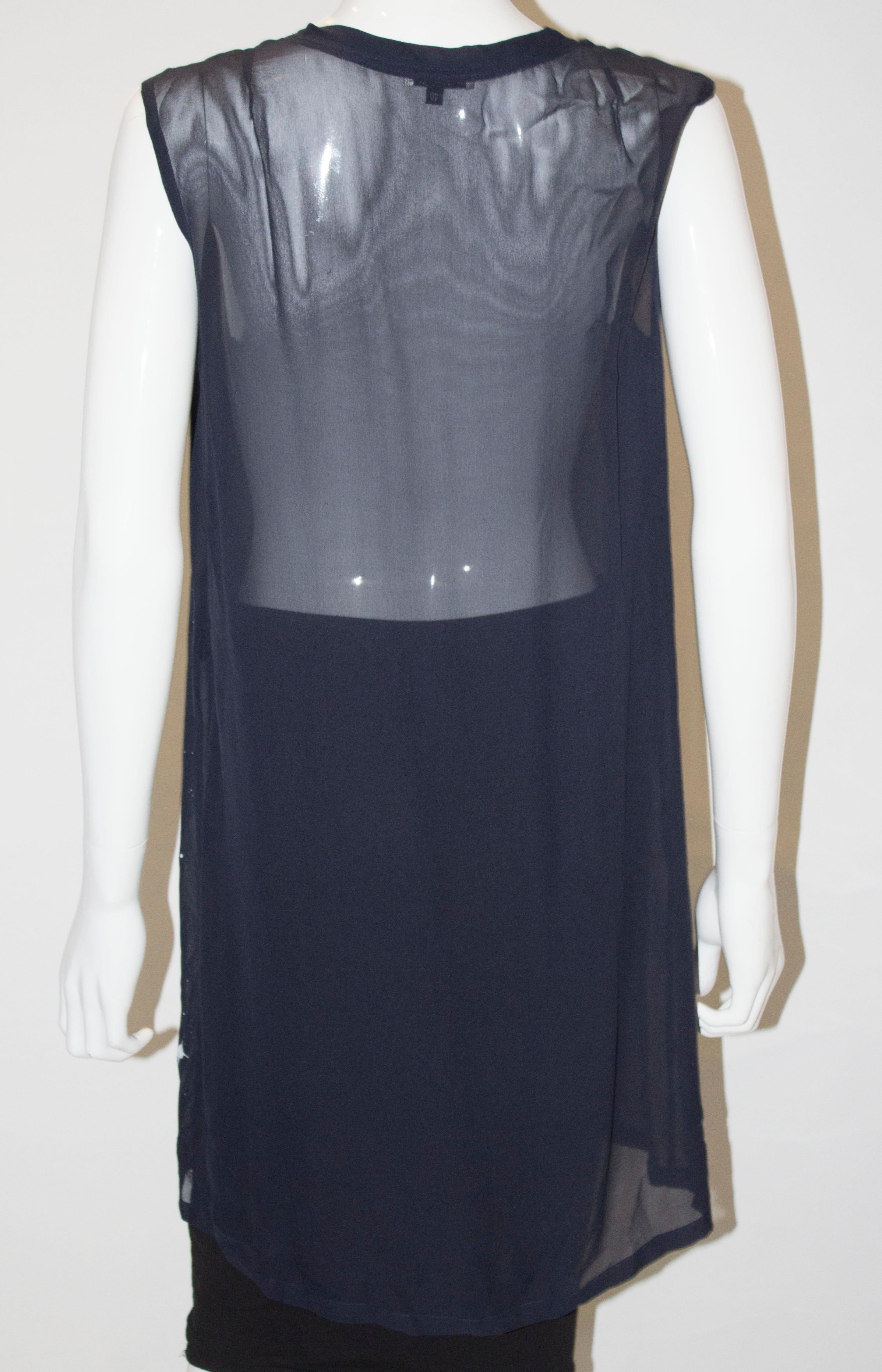 Ann Demeulemeester Blue Silk Top For Sale 3