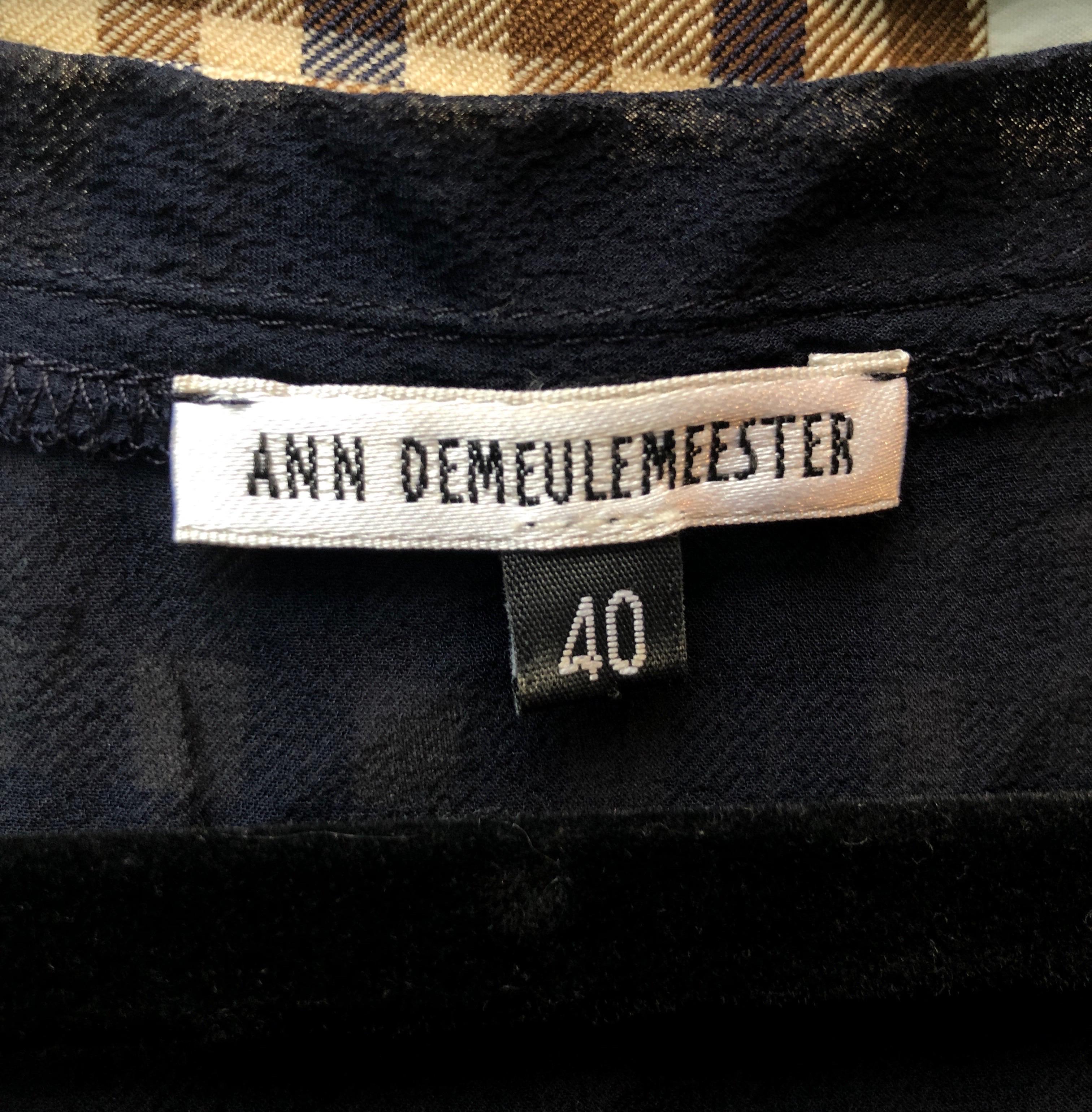 Ann Demeulemeester Blue Silk Top For Sale 4