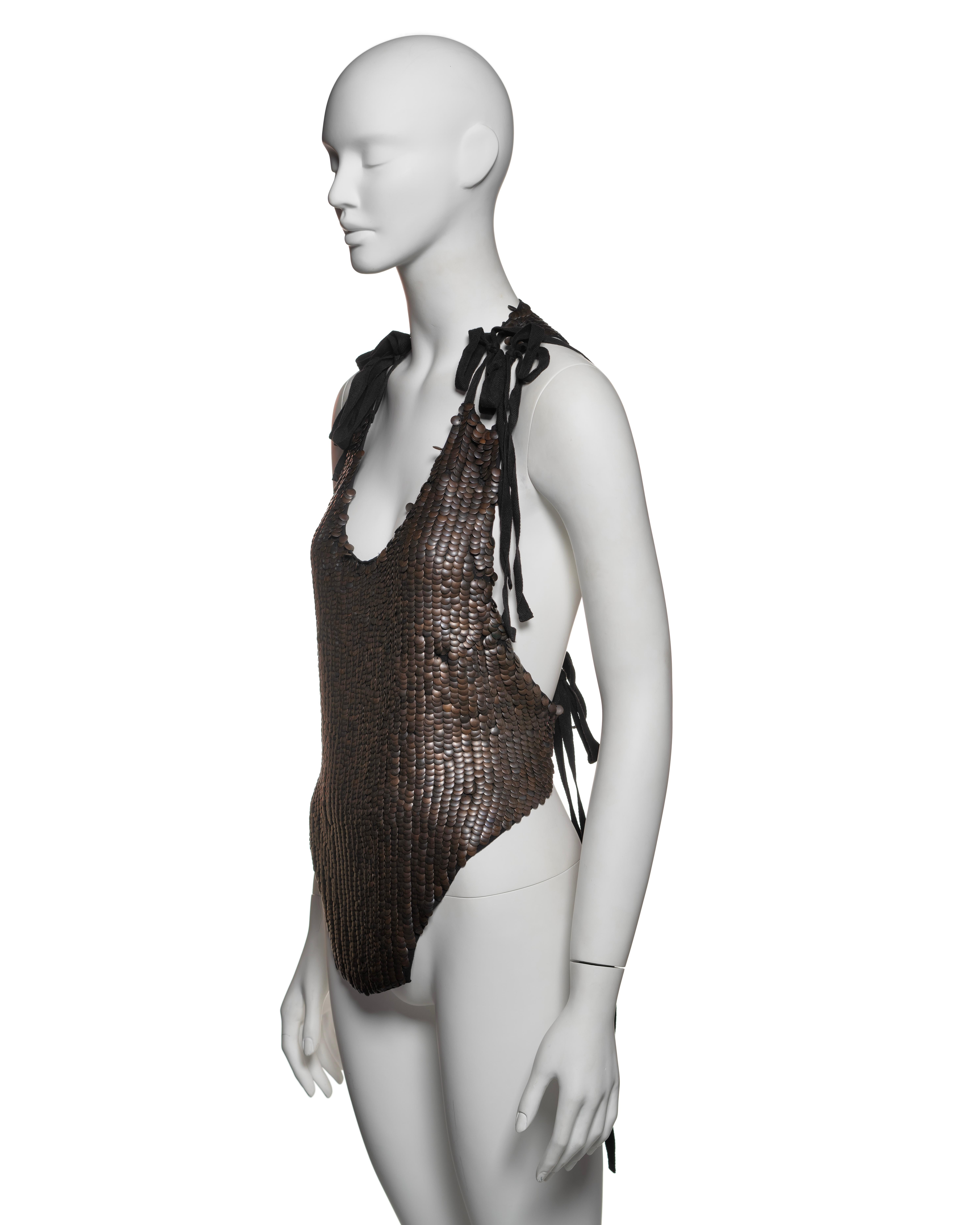 Ann Demeulemeester Bronze Metal Disc and Ribbon Tie Top, FW 2004 For Sale 7