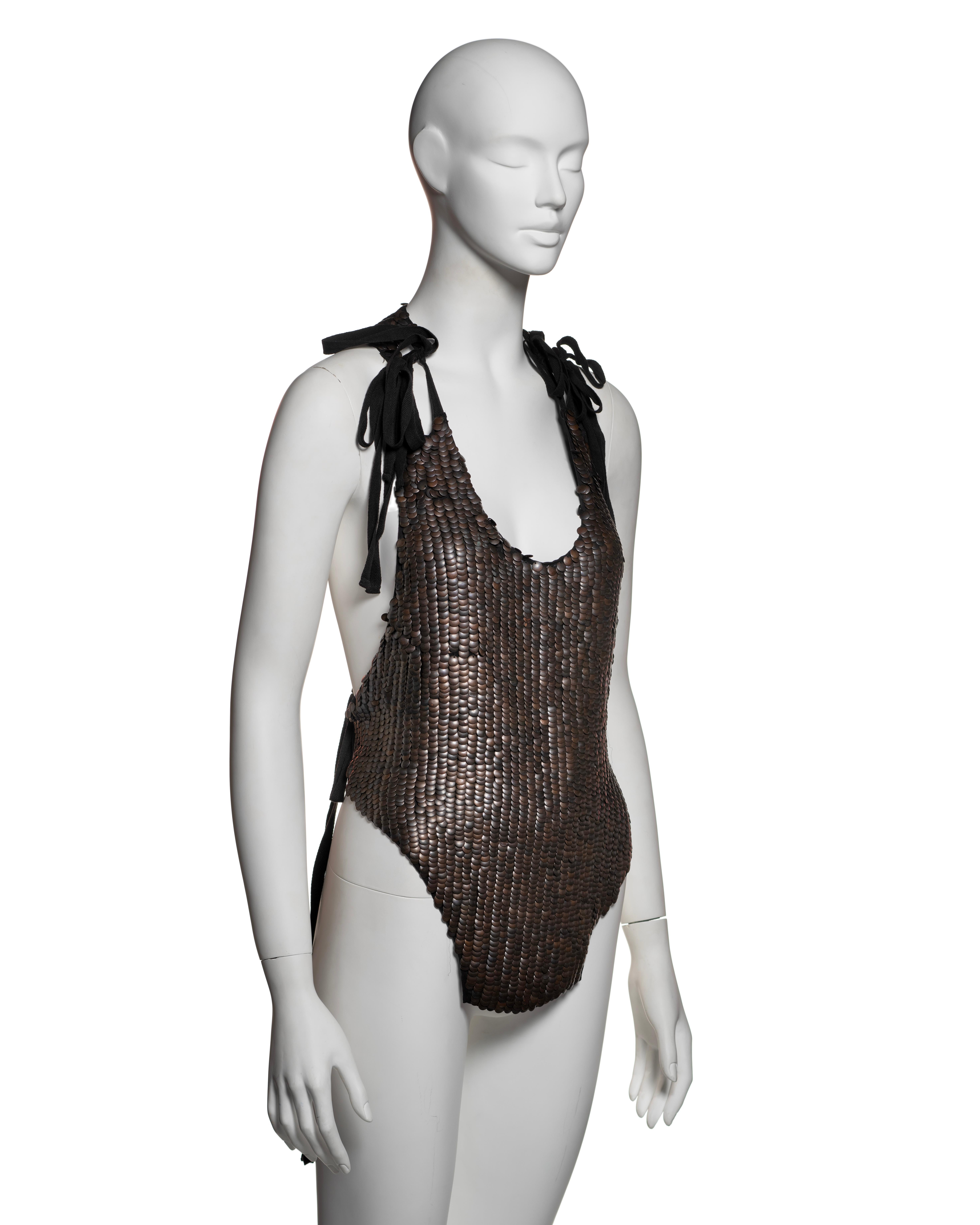 Ann Demeulemeester Bronze Metal Disc and Ribbon Tie Top, FW 2004 For Sale 2