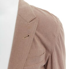 ANN DEMEULEMEESTER Brauner Baumwoll-Blazer mit gekerbtem Revers und Knopfleiste XXS