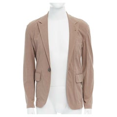ANN DEMEULEMEESTER cotton brown notched lapel button front casual blazer XXS