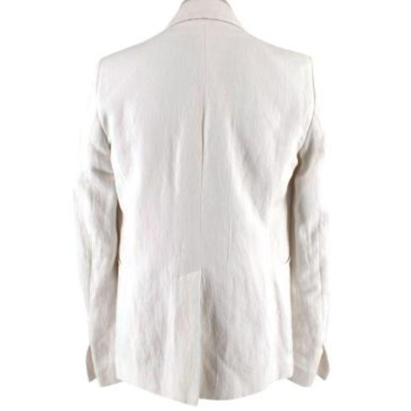 Ann Demeulemeester Cream Linen Single Breasted Blazer In Good Condition For Sale In London, GB