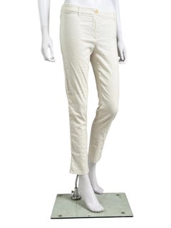 Ann Demeulemeester Frühe 2000er Weiße Creme Leinenhosen