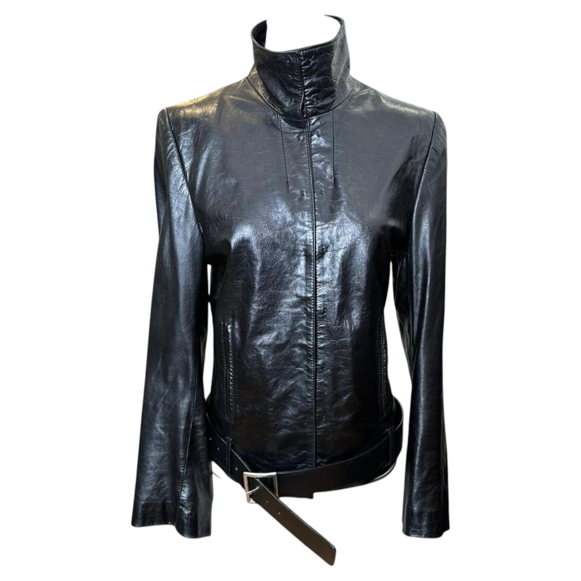 Ann Demeulemeester F/W 2001 Belted Leather Jacket