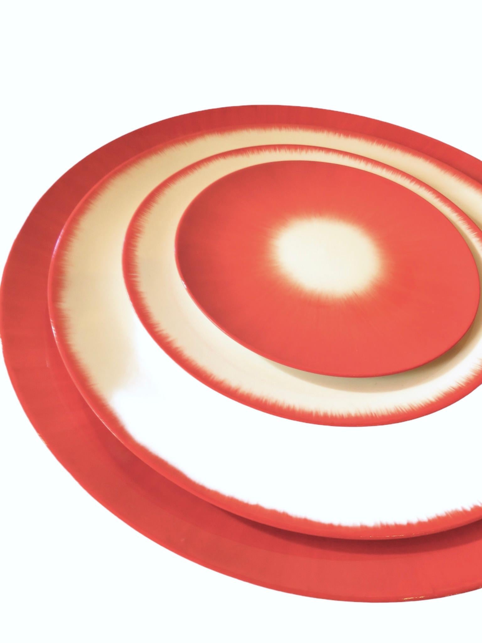 Ann Ann Demeulemeester für Serax, 14 cm rote Teller (Set von zwei) (Rot) im Angebot