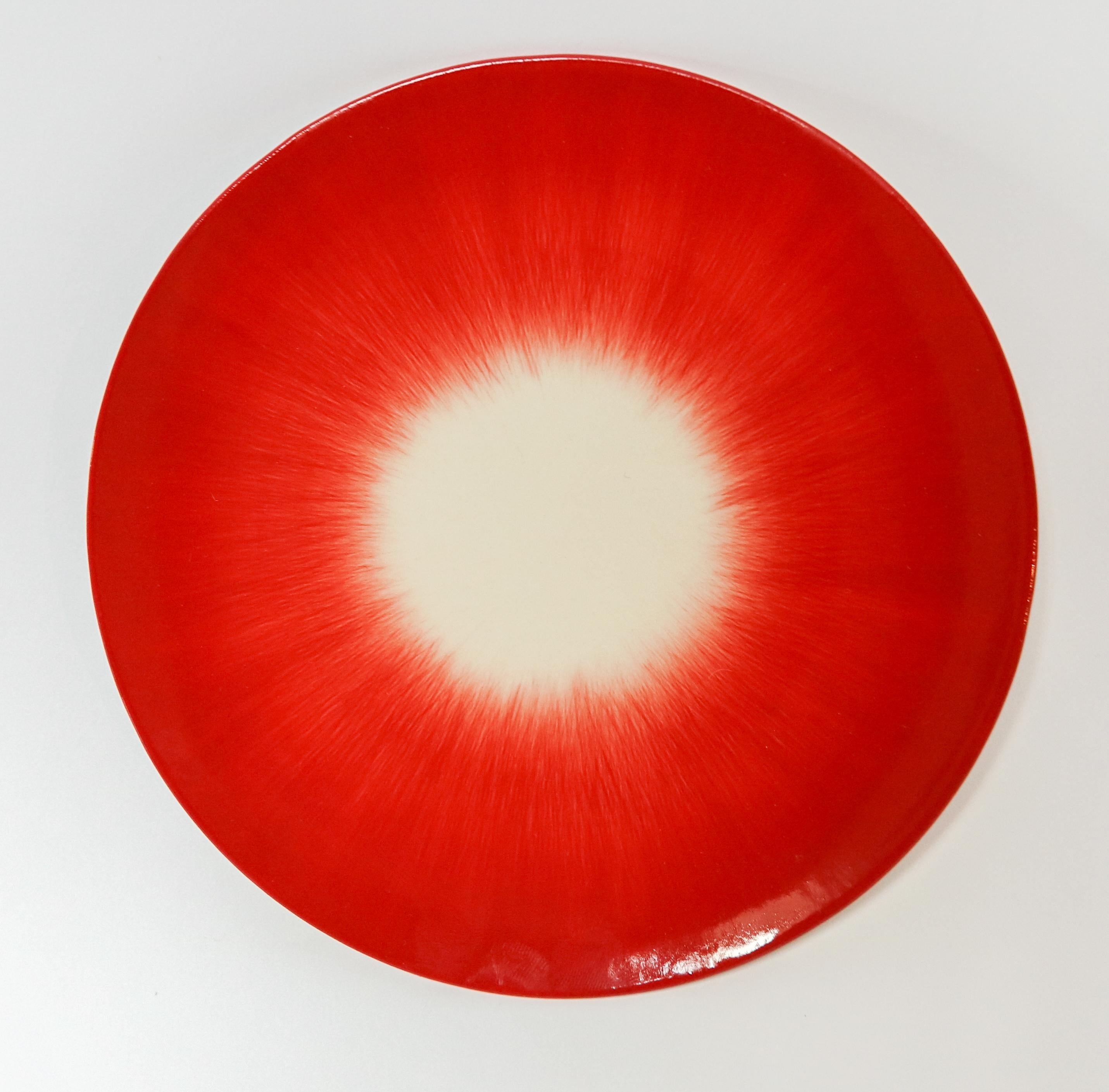 Contemporary Ann Demeulemeester for Serax Dé Dessert Plate in Off White / Red