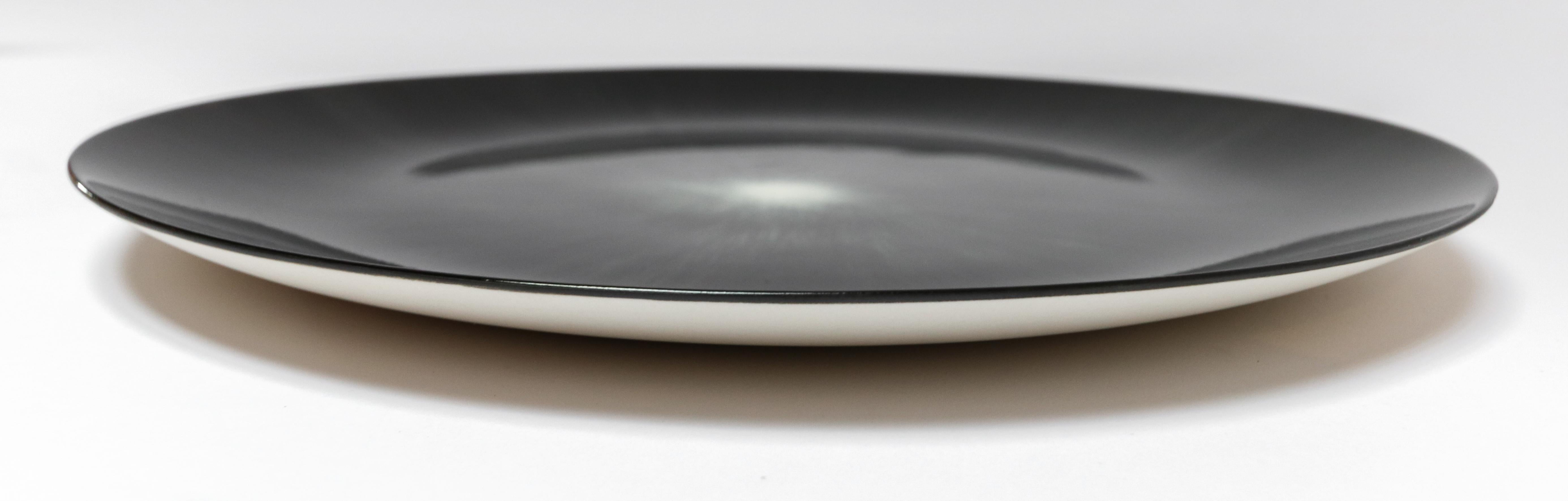 Contemporary Ann Demeulemeester for Serax Dé Dinner Plate / Charger in Black / Off White