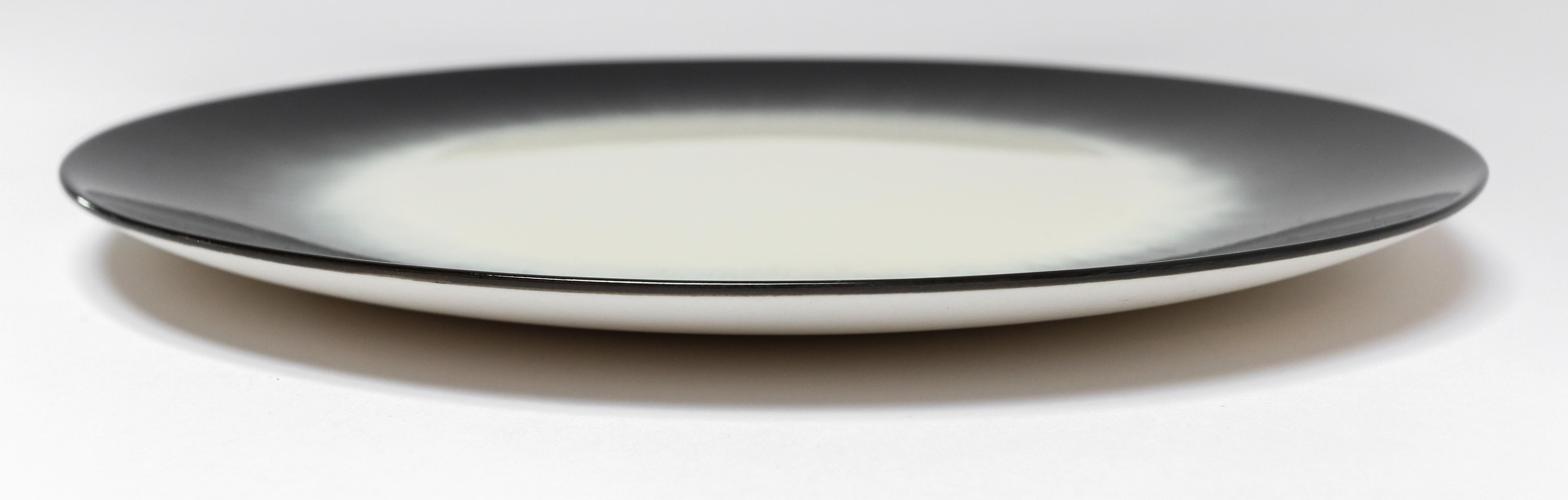 Contemporary Ann Demeulemeester for Serax Dé Dinner Plate in off White / Black