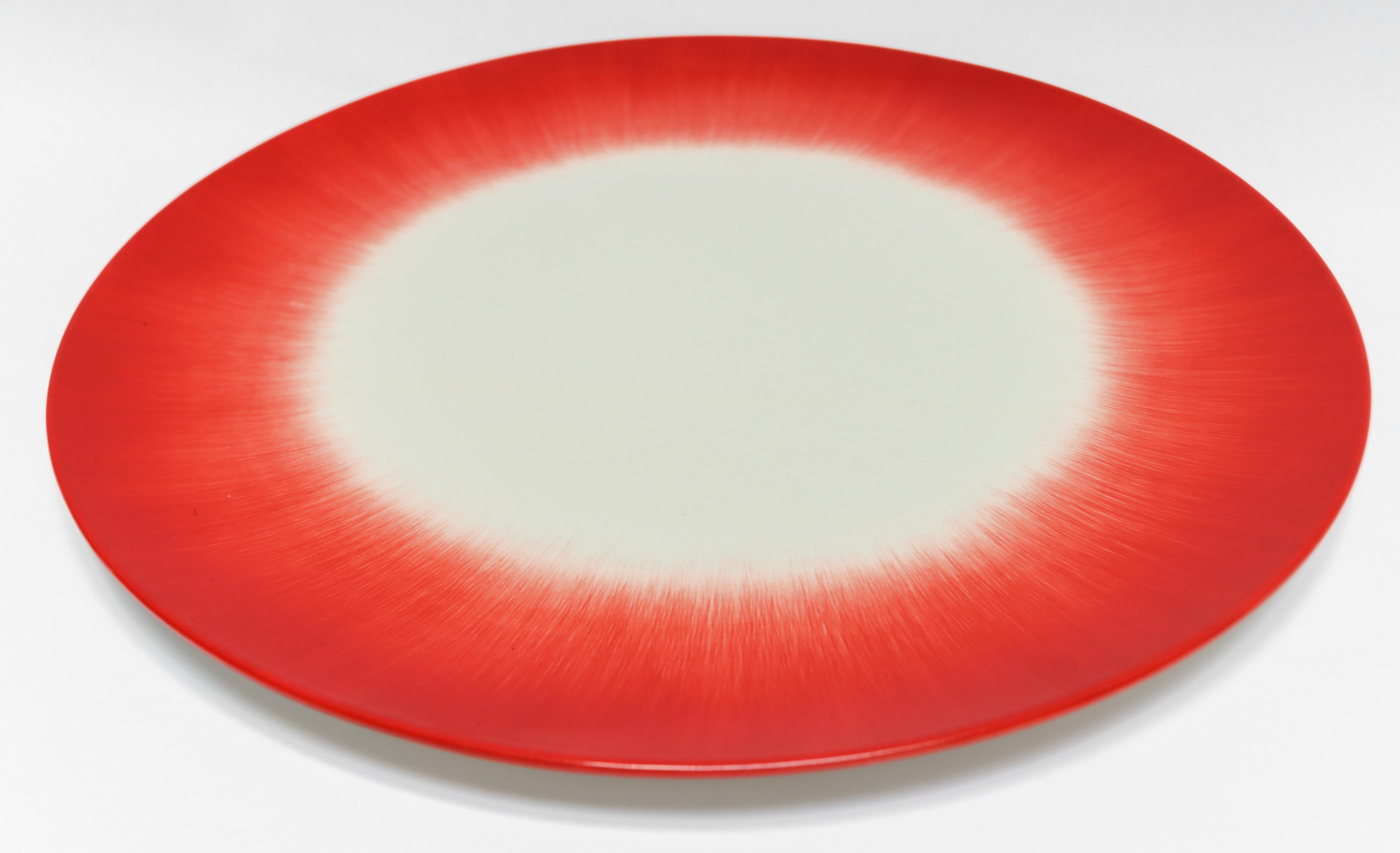 Contemporary Ann Demeulemeester for Serax Dé Dinner Plate in off White / Red