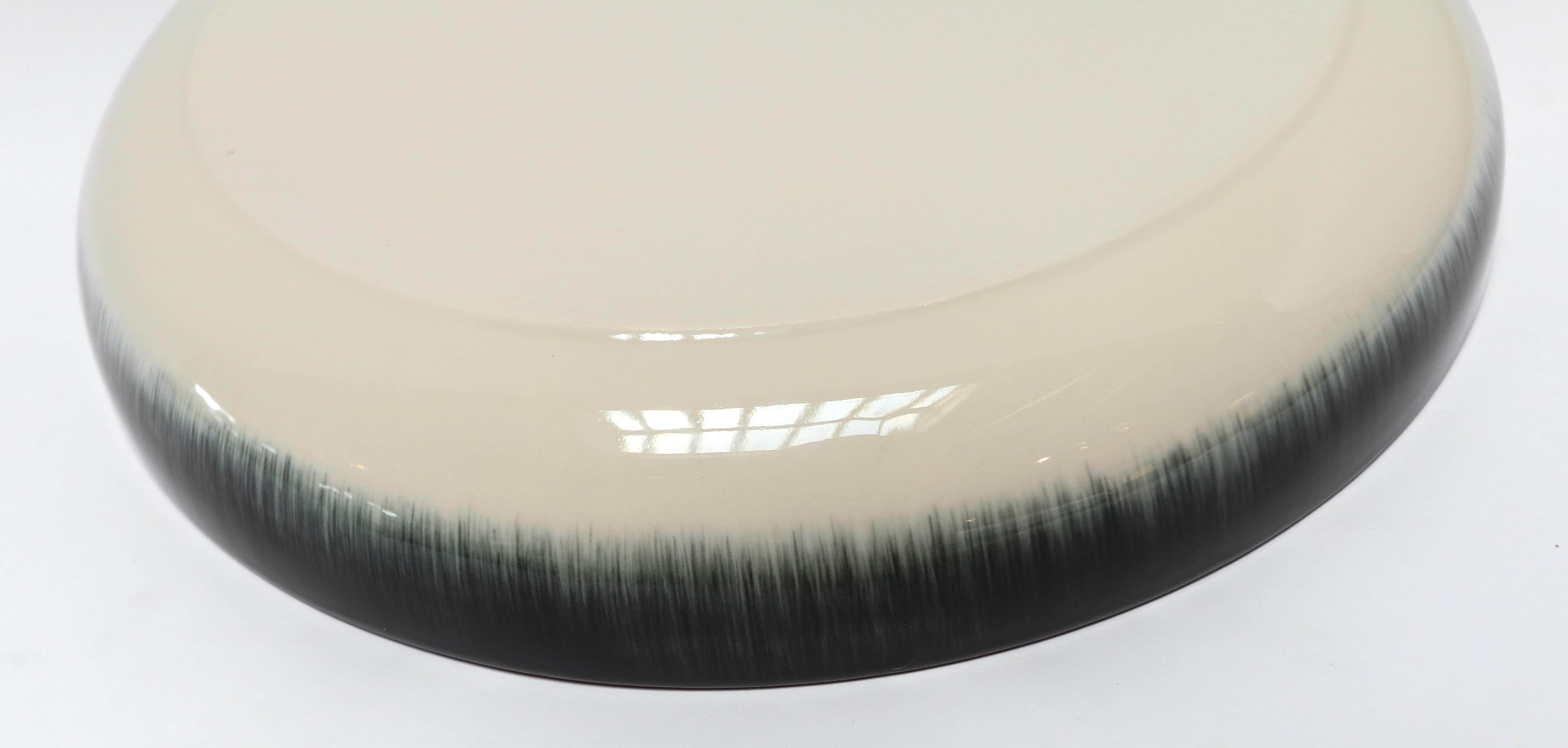 Contemporary Ann Demeulemeester for Serax Dé X-Large High Plate / Bowl in off White / Black