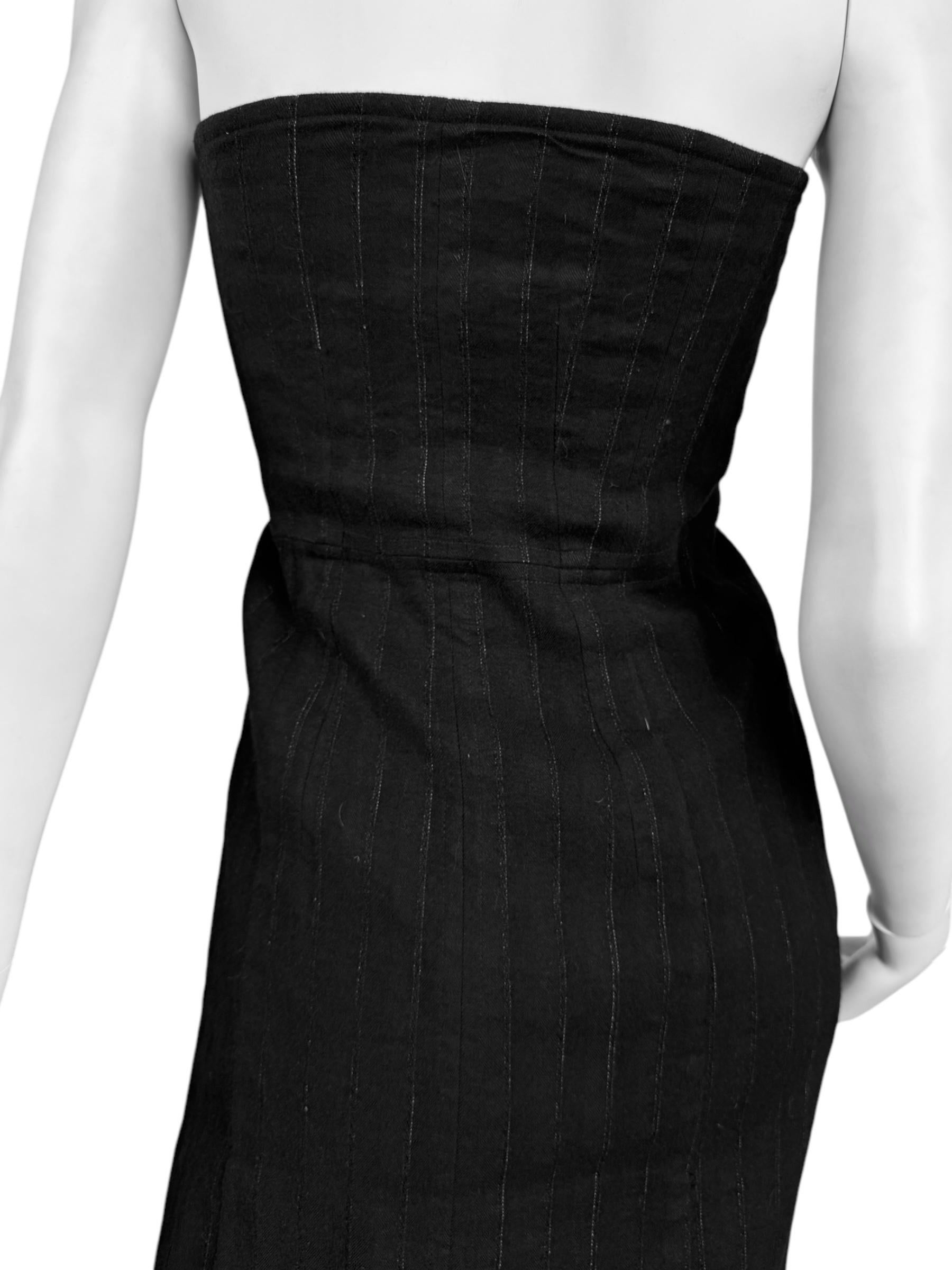 ANN DEMEULEMEESTER fw2018 BY SÉBASTIEN MEUNIER PINSTRIPED BUSTIER DRESS For Sale 4