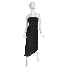 ANN DEMEULEMEESTER fw2018 BY SÉBASTIEN MEUNIER PINSTRIPED BUSTIER DRESS