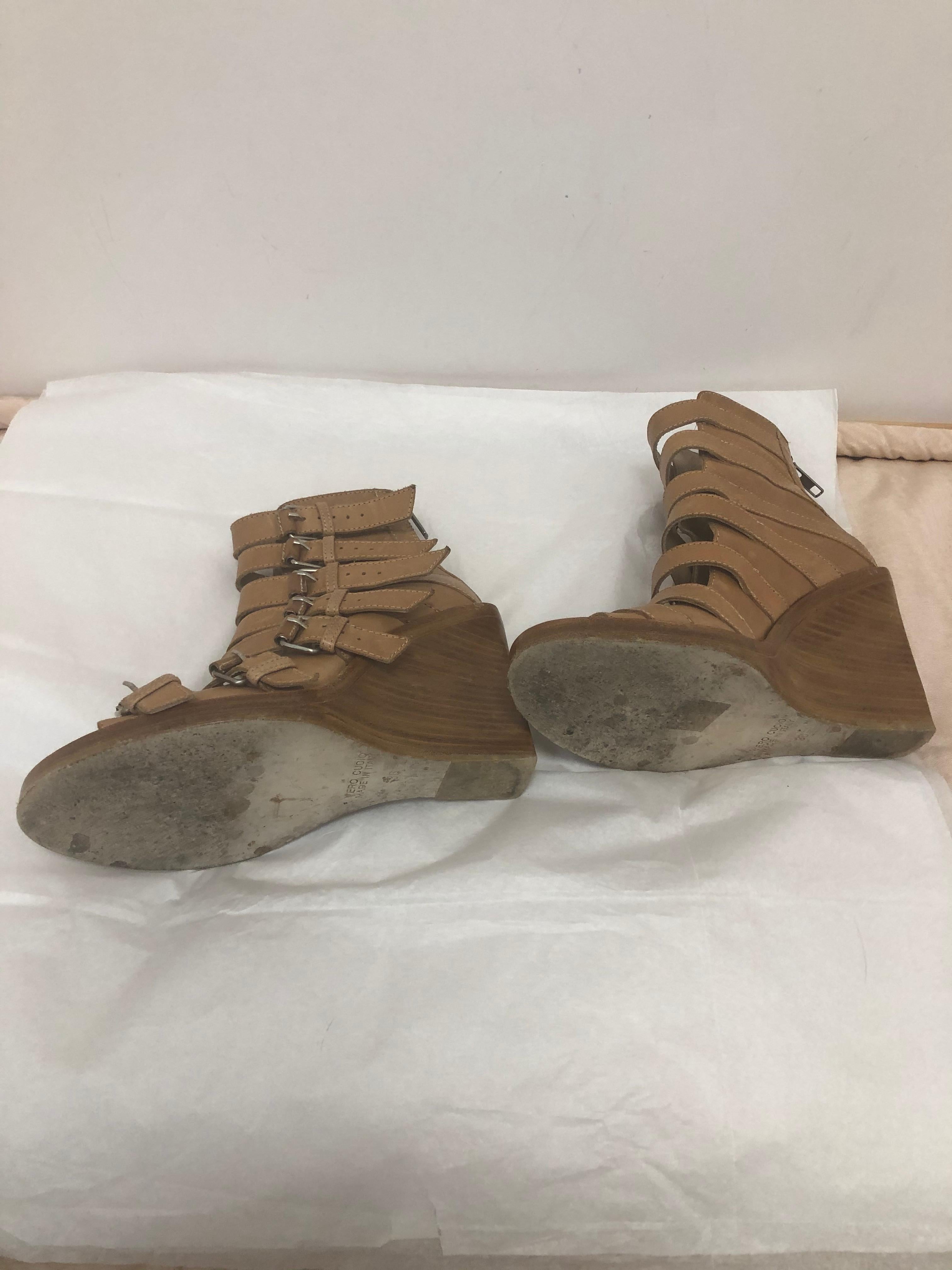Brown Ann Demeulemeester Gladiator Wedges 36 For Sale