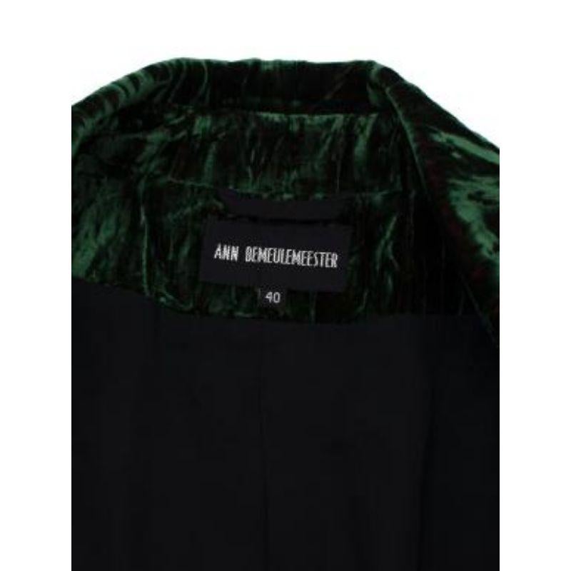 Ann Demeulemeester Green Crushed Velvet Coat For Sale 6