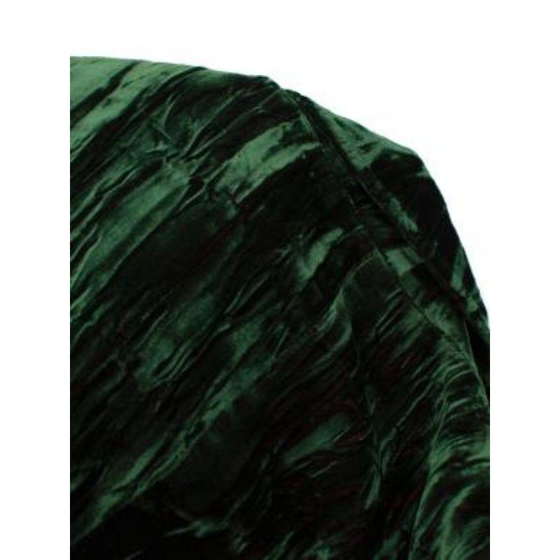 Ann Demeulemeester Green Crushed Velvet Coat For Sale 1