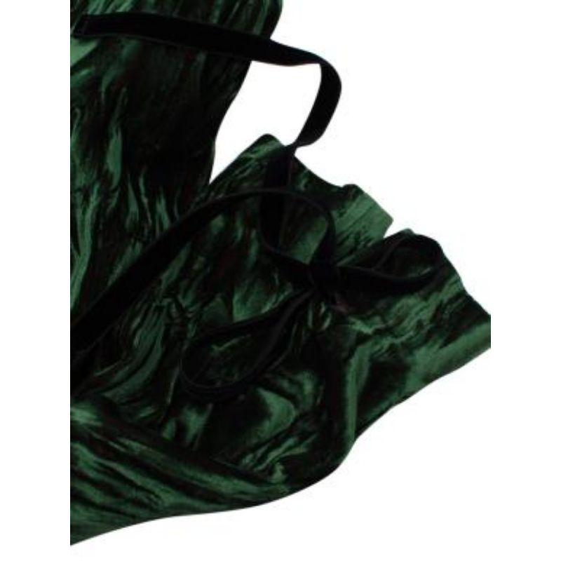 Ann Demeulemeester Green Crushed Velvet Coat For Sale 3