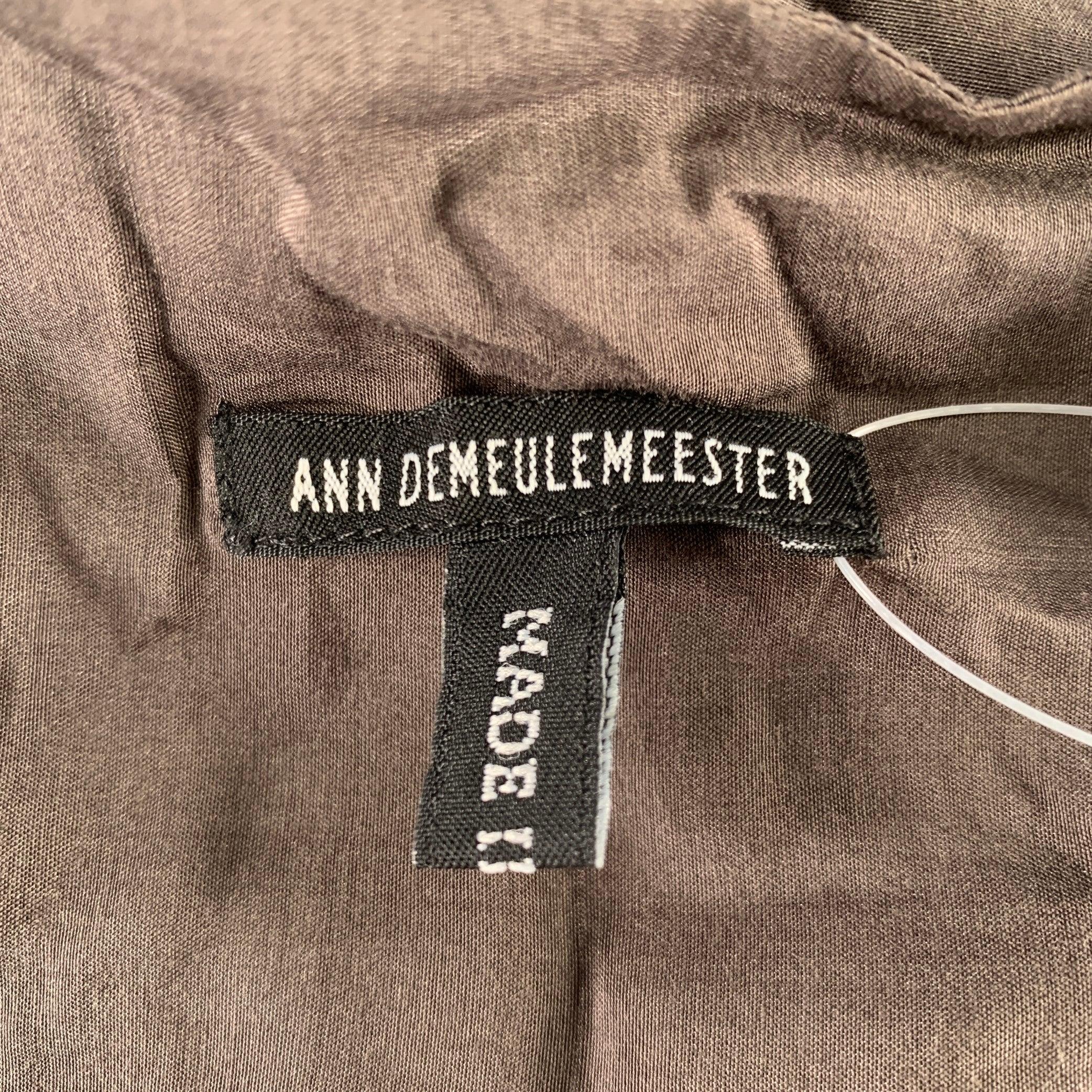 Gray ANN DEMEULEMEESTER Grey Black Beaded Fringe Scarf