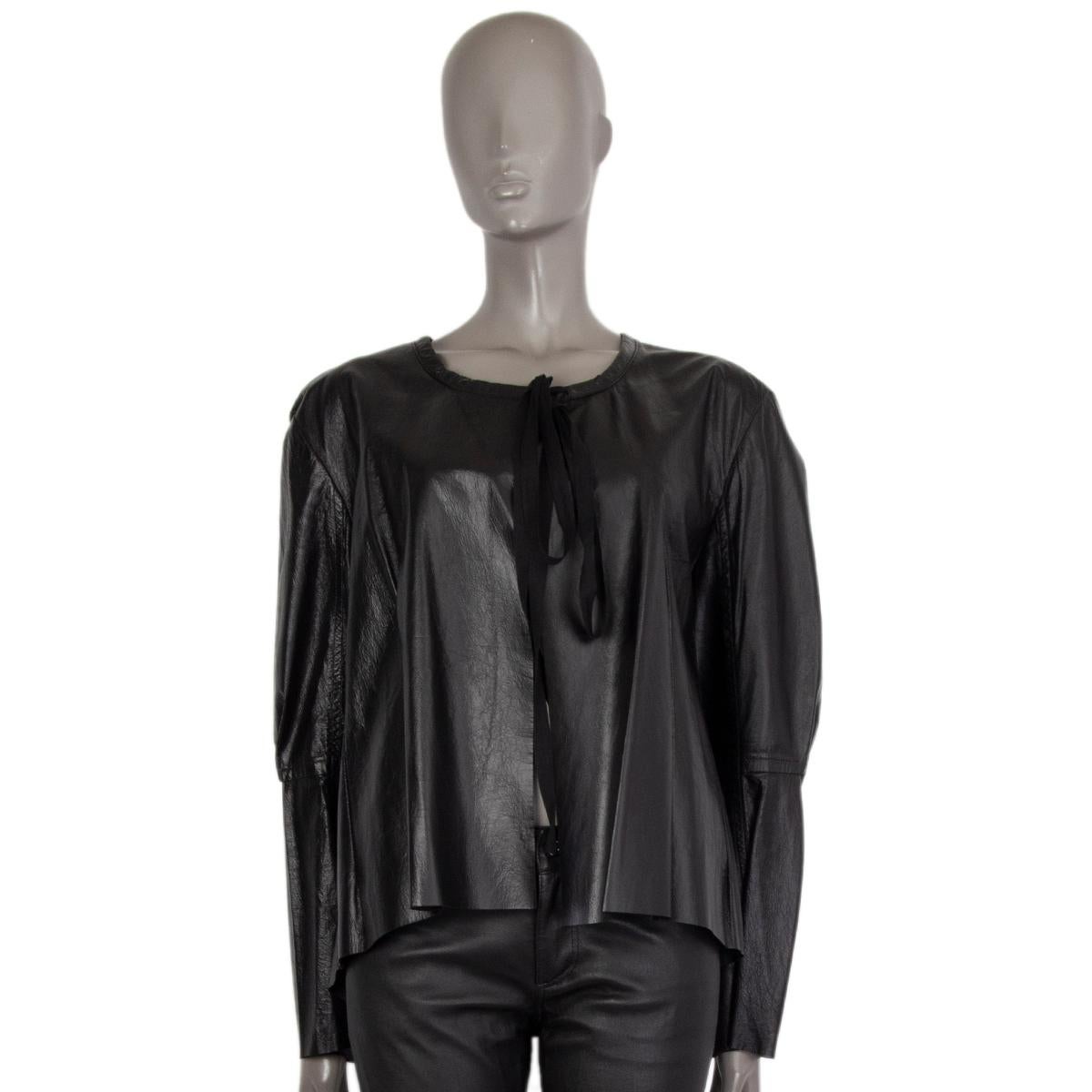 Women's ANN DEMEULEMEESTER leather OPEN Jacket 42 L