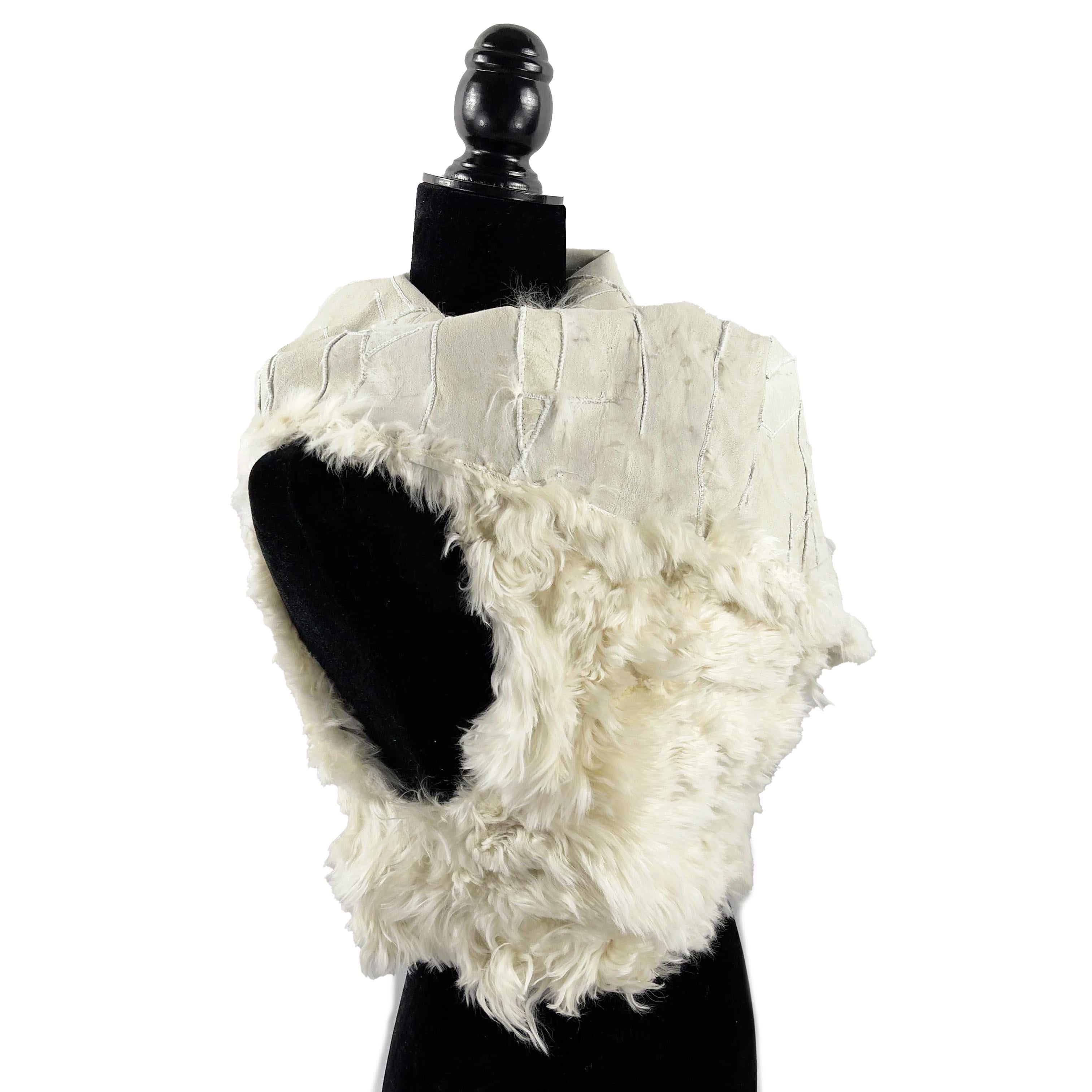 Ann Demeulemeester- Llama Shearling Fur Vest Jacket Ivory Size M 3