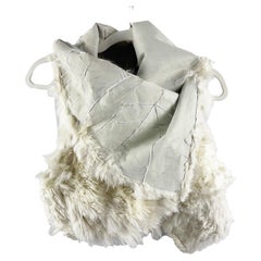 Ann Demeulemeester- Llama Shearling Fur Vest Jacket Ivory Size M