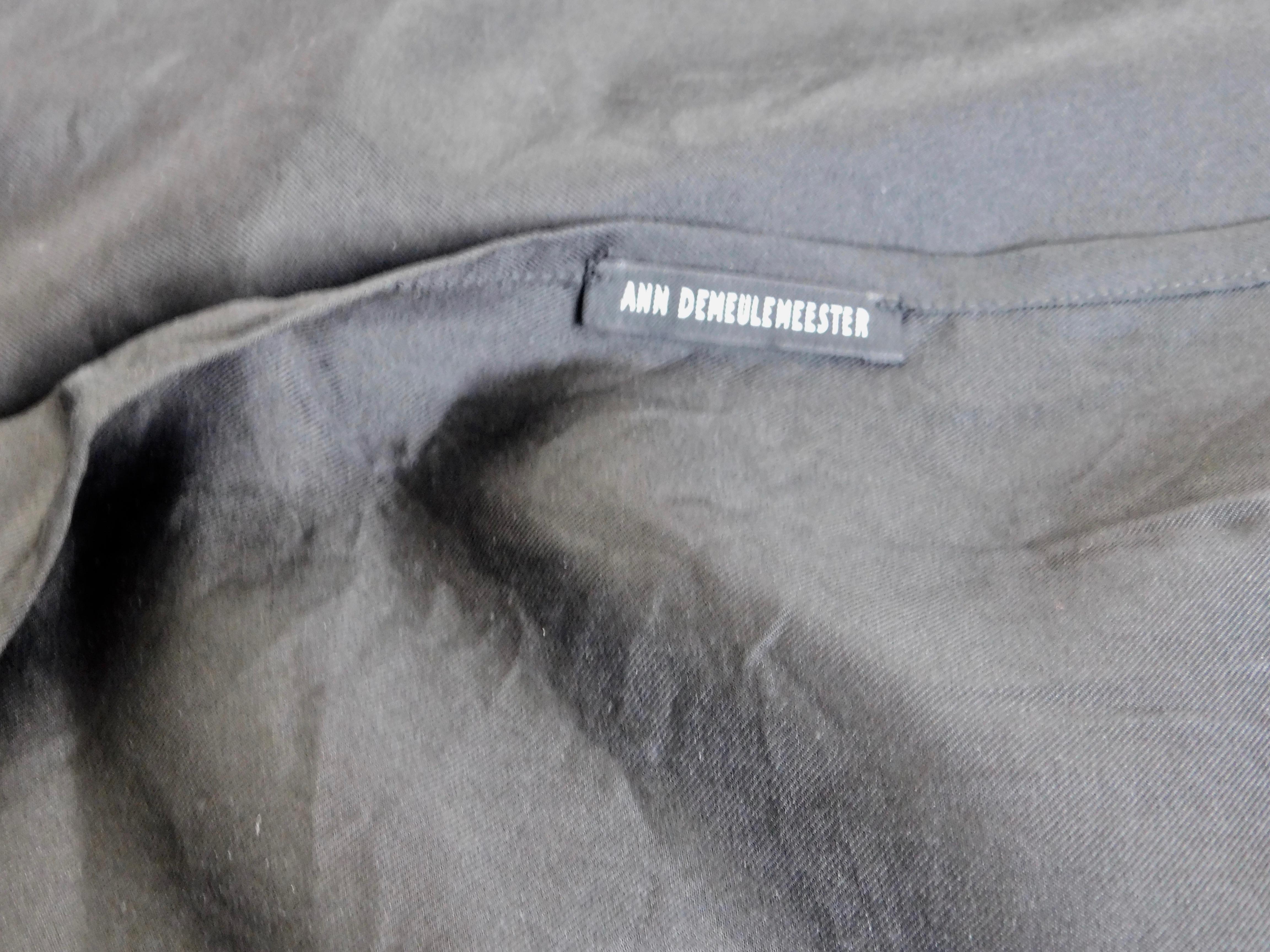 Ann Demeulemeester Long Black Silk Skirt With Steel Snap Belt 3