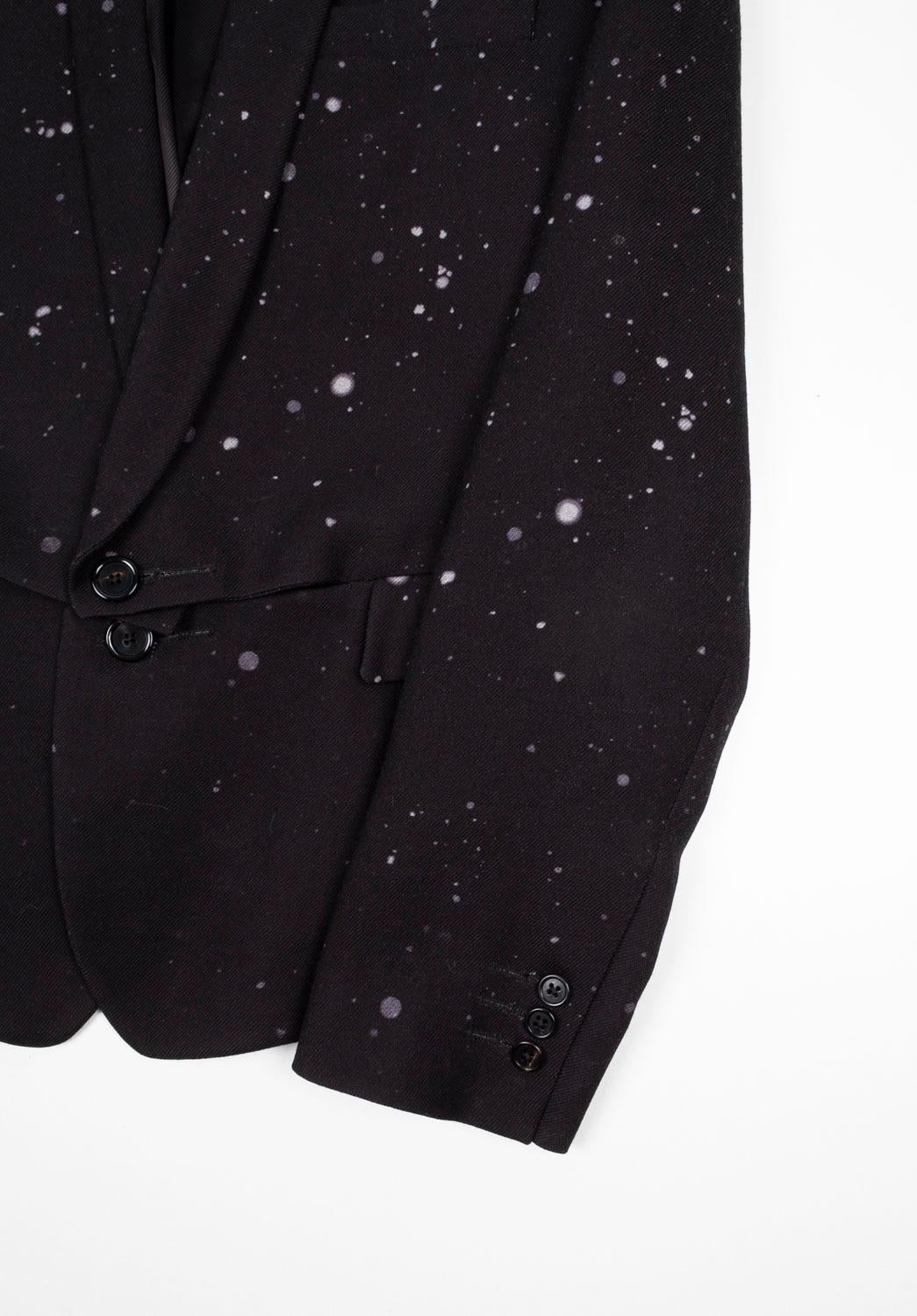 Black Ann Demeulemeester Men Suit Snow AW11 Runway jacket pants Size L For Sale