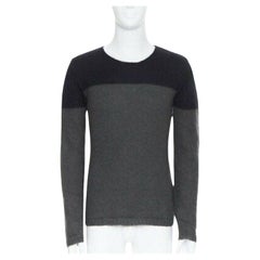 ANN DEMEULEMEESTER Pullover aus Mohairwolle Schwarz Grau Colorblocked S