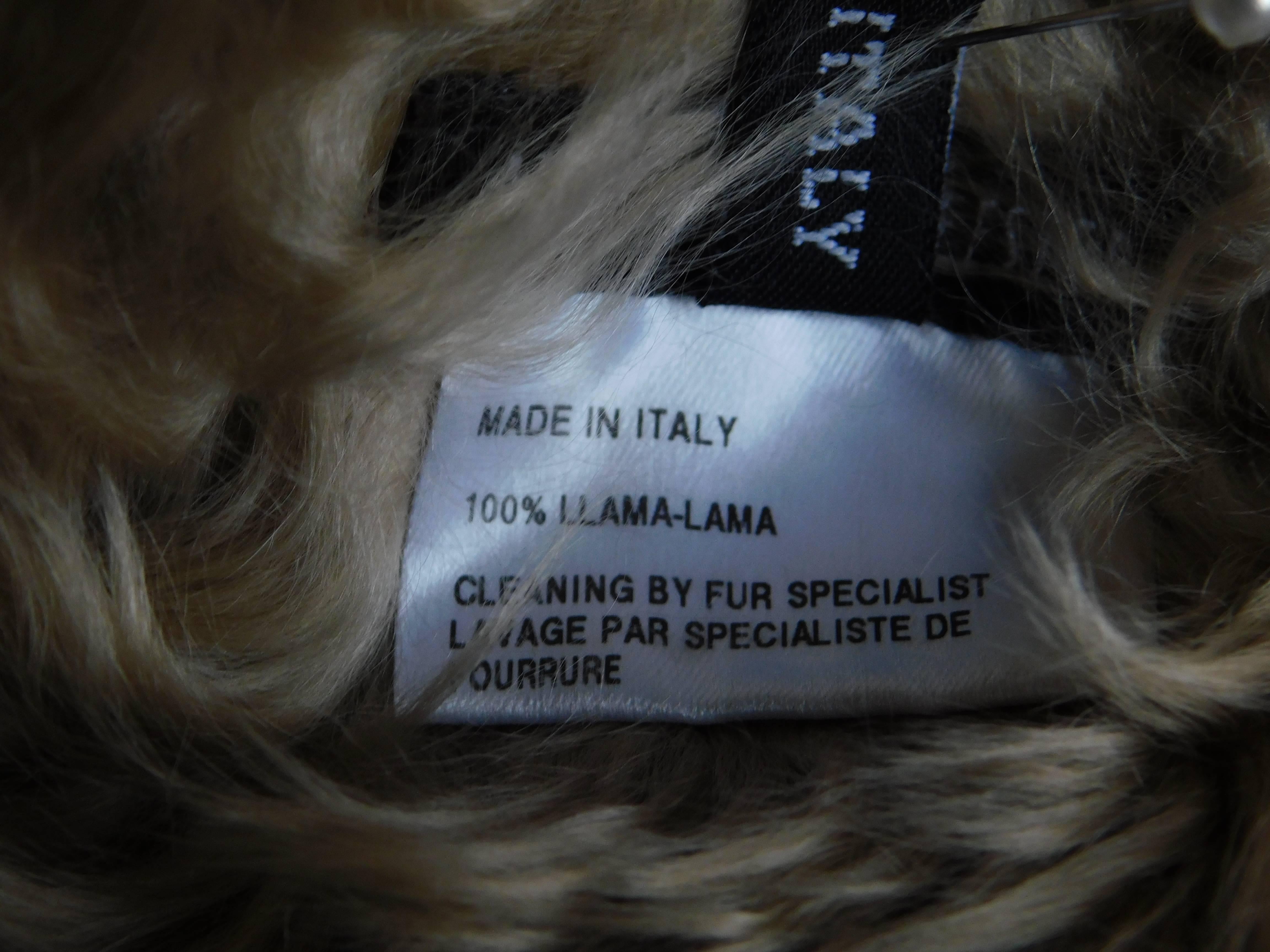 Ann Demeulemeester Natural Light Beige Llama Fur Wrap Shawl Scarf  2