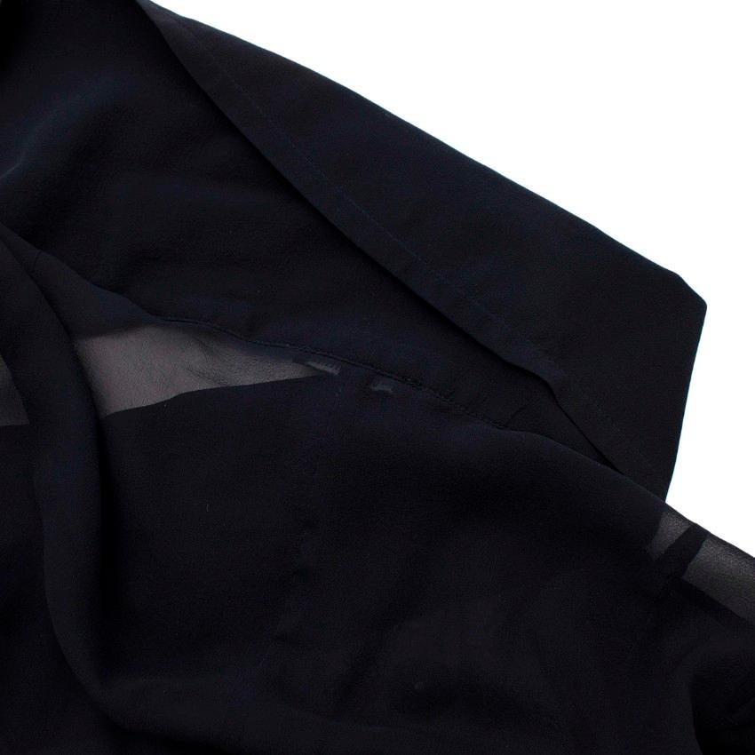 Ann Demeulemeester Marineblaue asymmetrische Seidenbluse aus reiner Seide 5