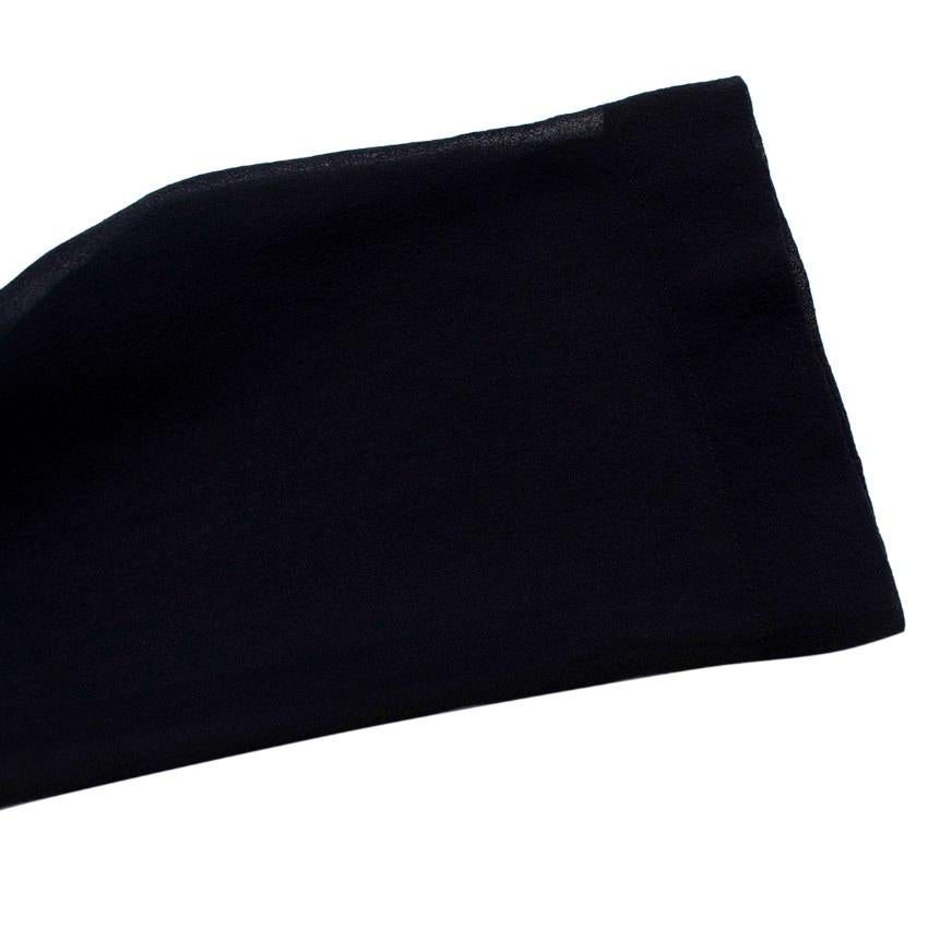 Ann Demeulemeester Marineblaue asymmetrische Seidenbluse aus reiner Seide 2