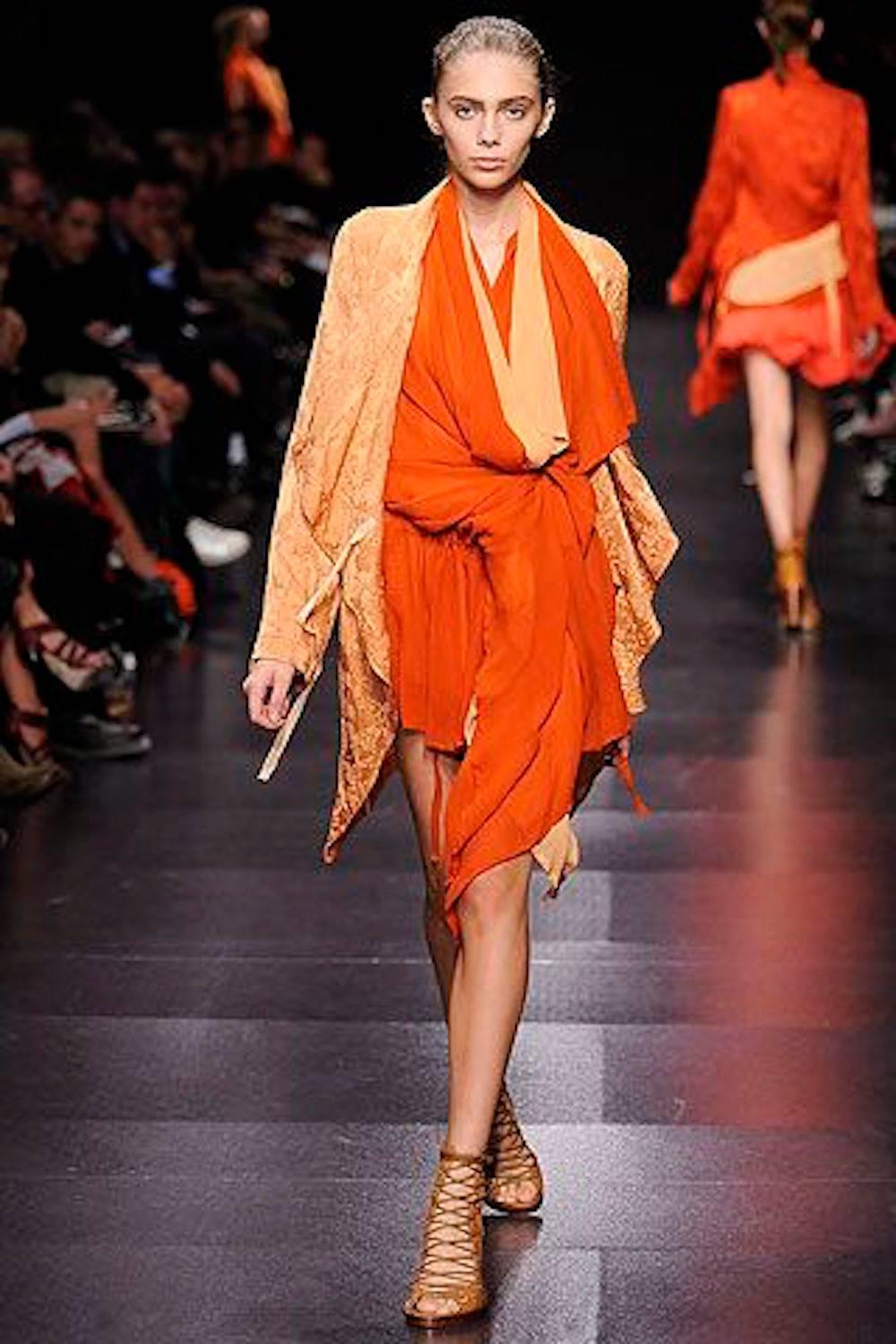 Ann Demeulemeester Orange Silk Chiffon Wrap Top/ Vest Spring 2009 1