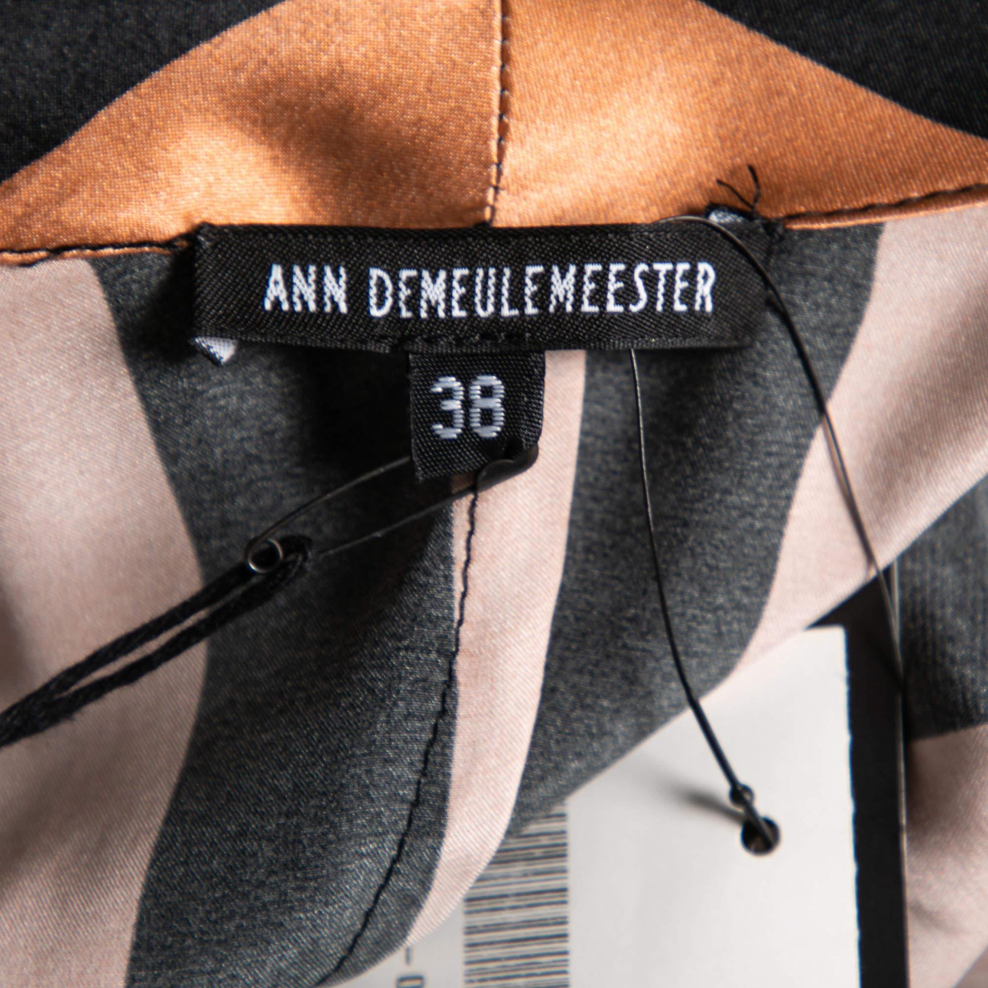 Ann Demeulemeester Camicetta a portafoglio in seta nera e pesca M In condizioni Nuovo a Dubai, Al Qouz 2