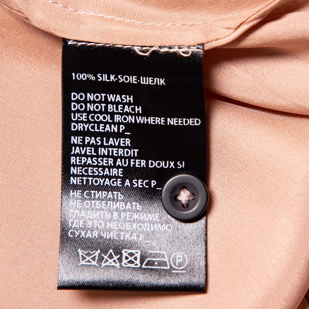 Women's Ann Demeulemeester Pink Silk Satin Button Front Tiered Oversized Maxi Dress M